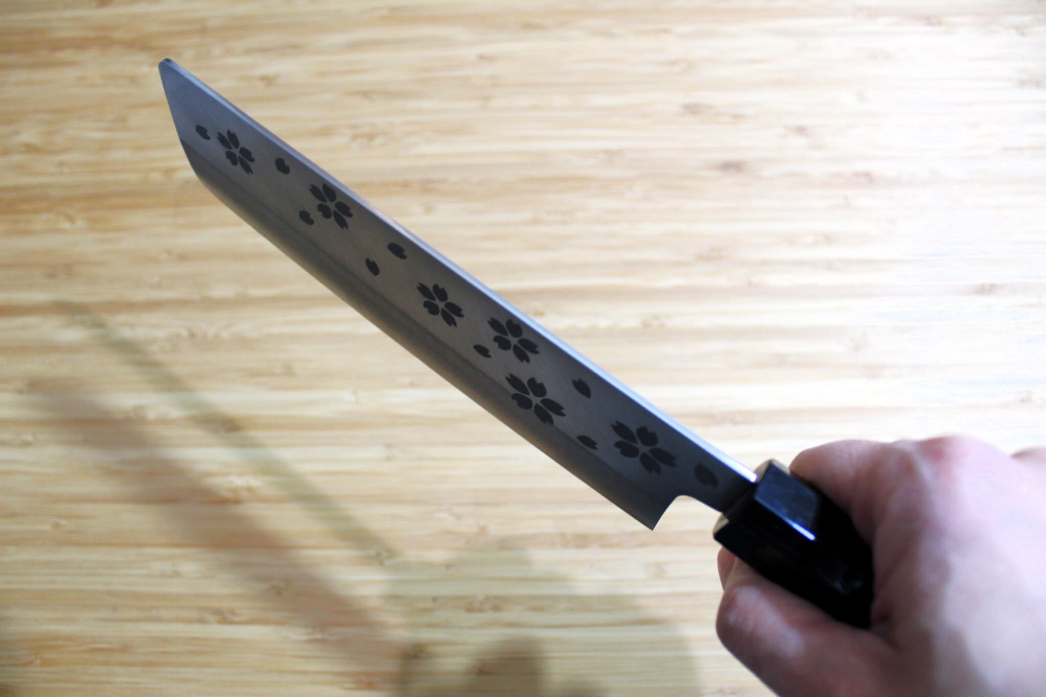 Fujita Marunoko VG-10 Cherry Blossom Nakiri with Cypress Handle 180 mm / 7.0"