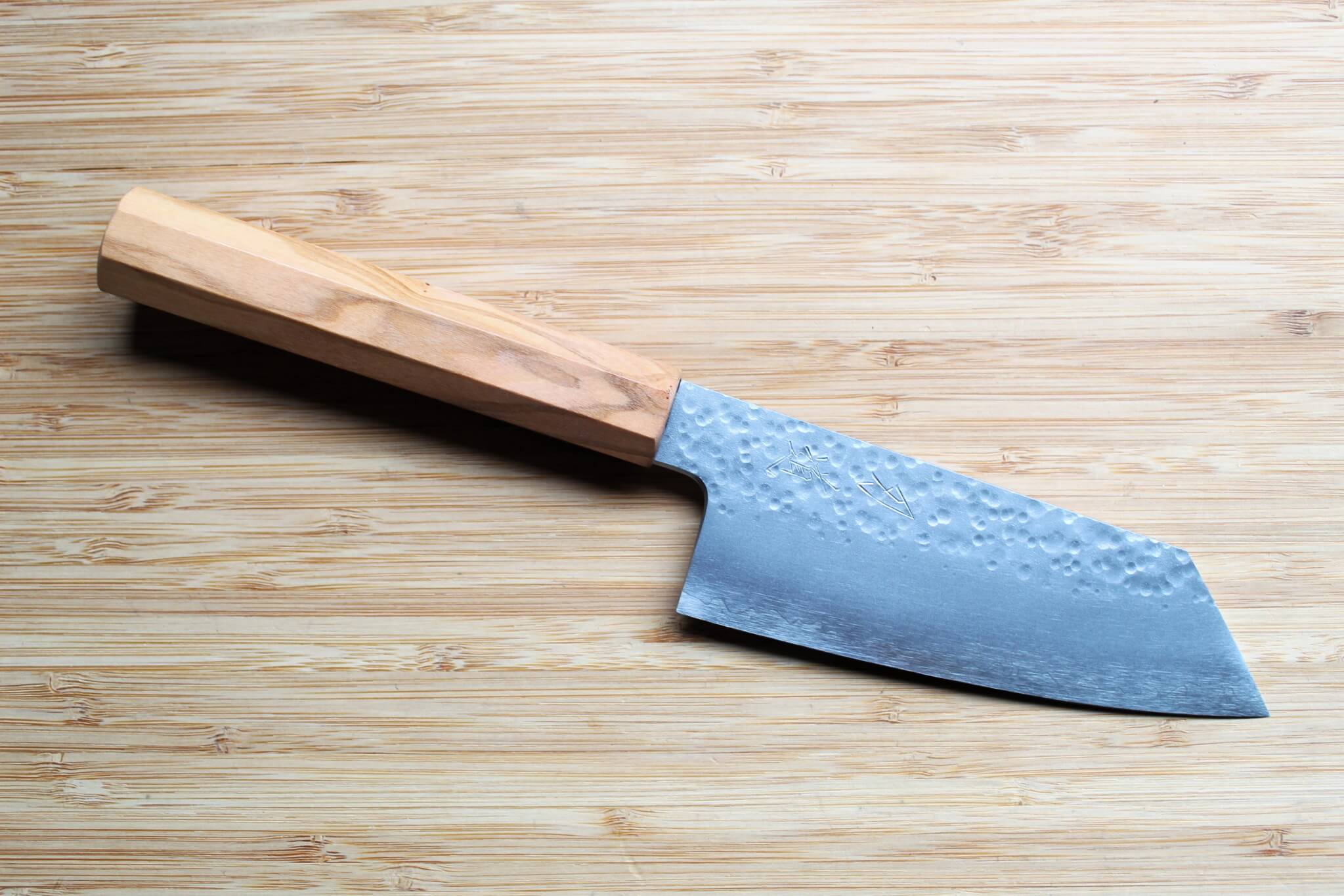 Hado Shiosai SG2 Powdered Stainless 135mm Small Bunka - Oak Wood Handle