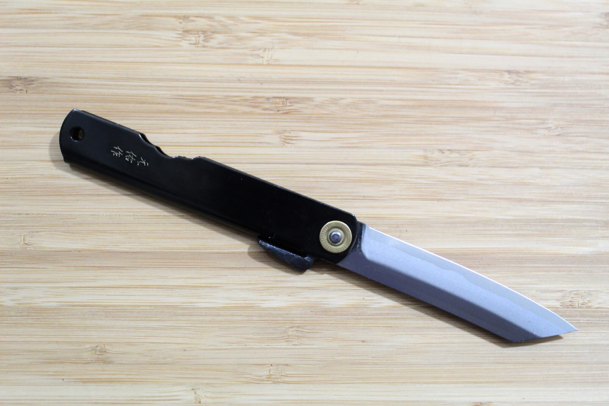 Higonokami Aogami Black Handle Japanese Folding Pocket Knife