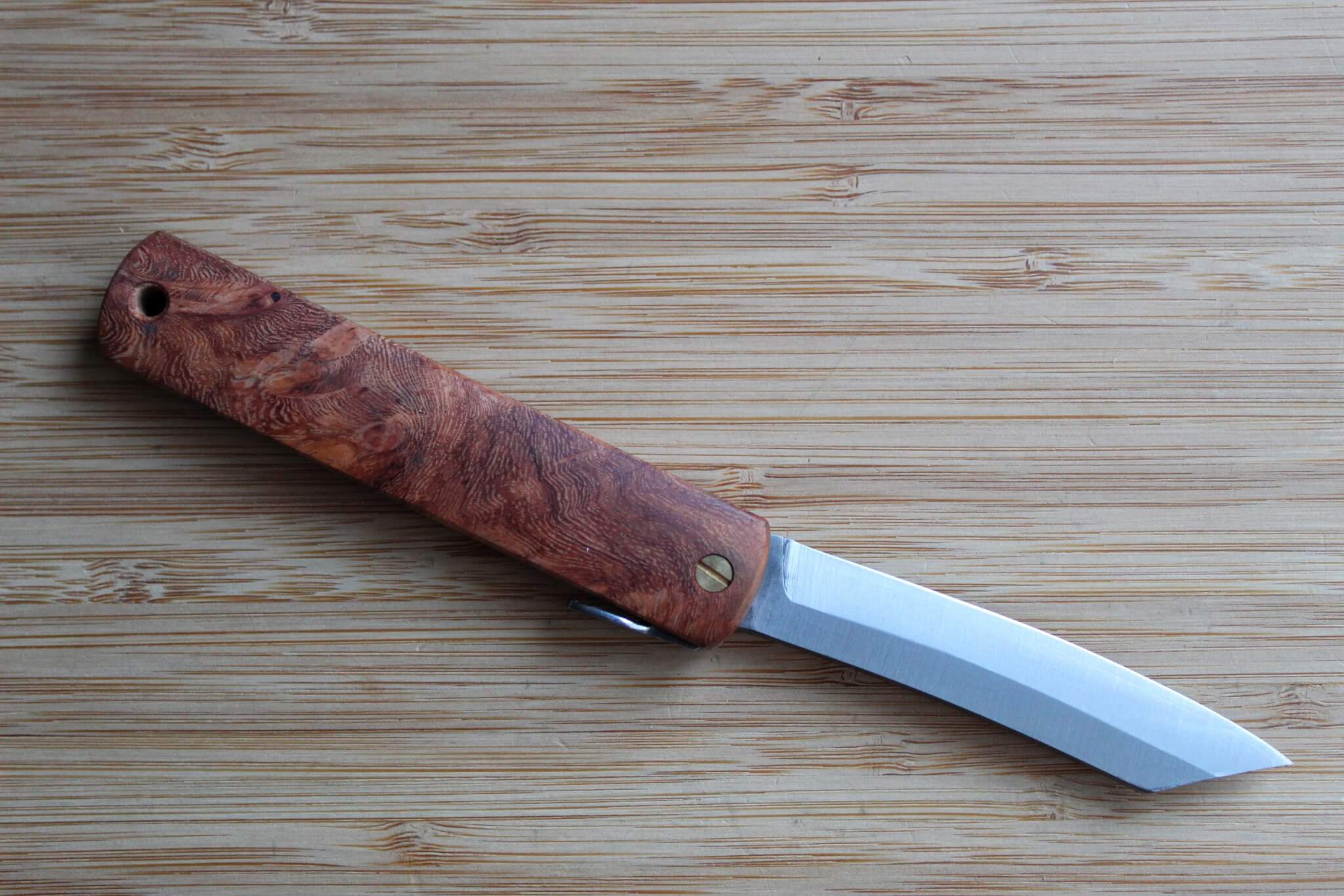 Higonokami Karin Quince Wood Handle VG-10 Japanese Folding Pocket Knife