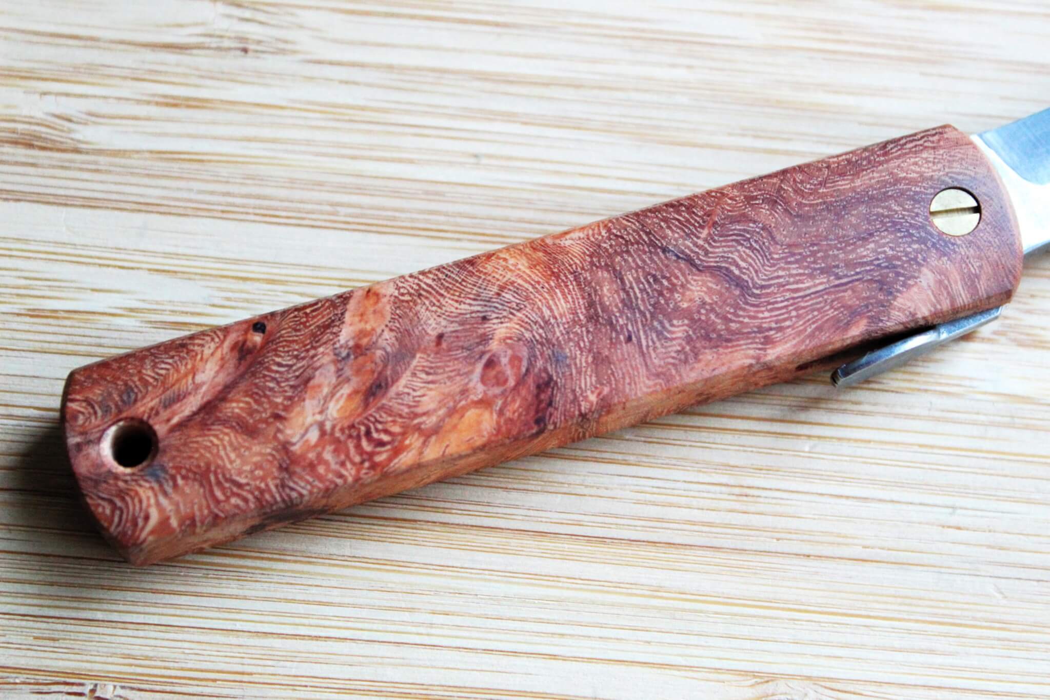 Higonokami Karin Quince Wood Handle VG-10 Japanese Folding Pocket Knife