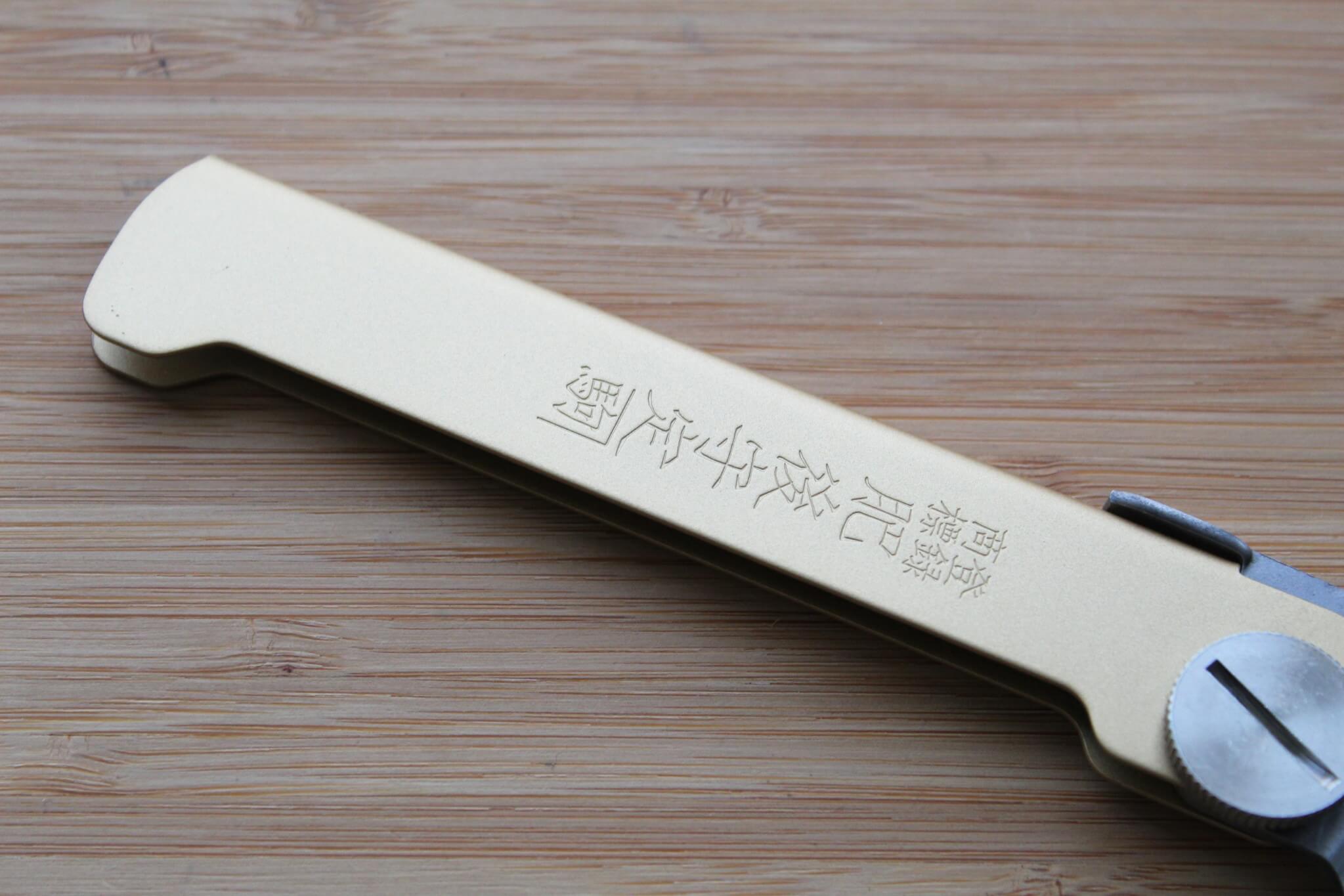 Higonokami VG10 Damascus Folding Knife - Brass Handle | Nagao Kanekoma