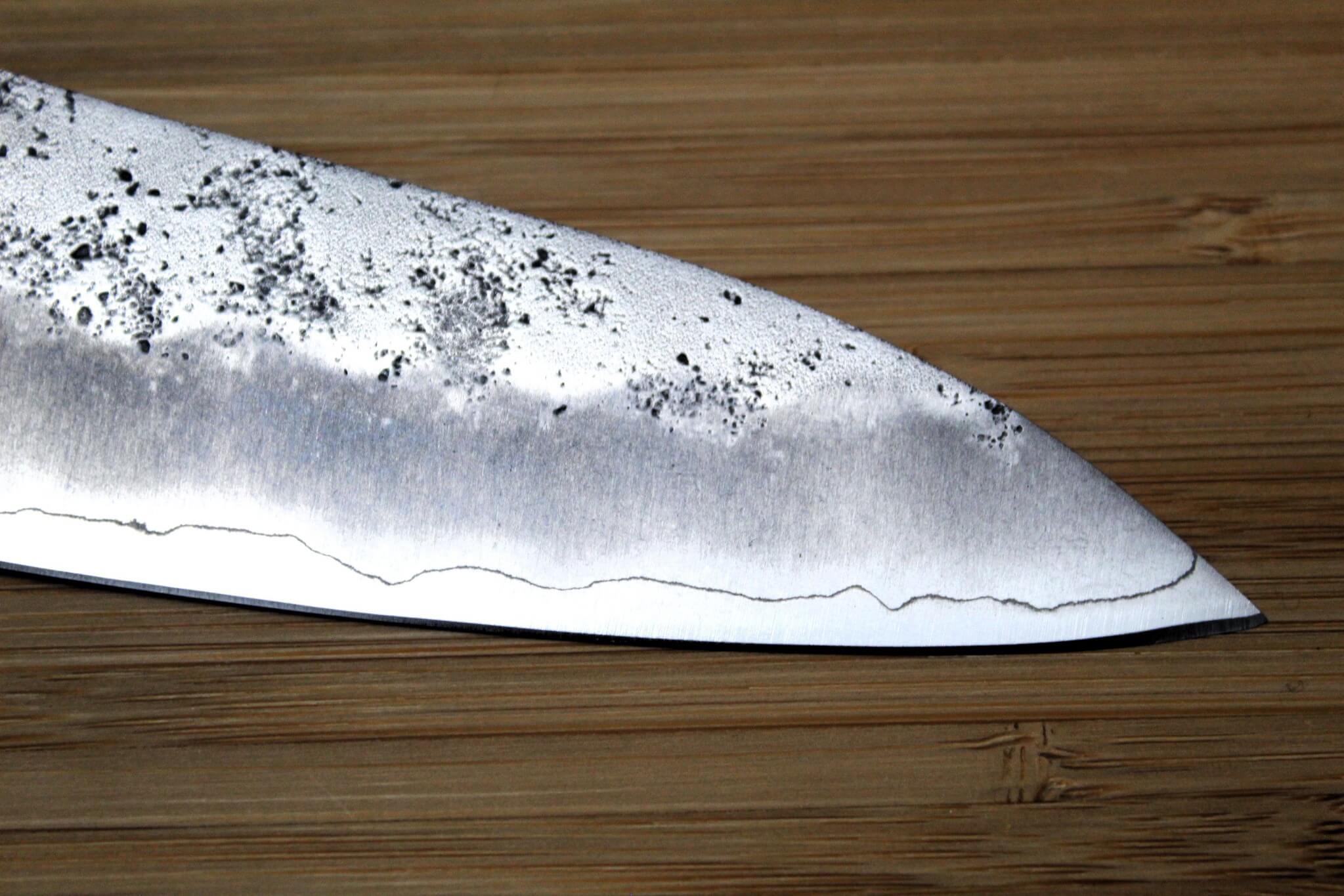 Hounen Kihan Oborozuki Ginsan Nashiji Gyuto Knife 180 mm / 7.1" with Magnolia Handle