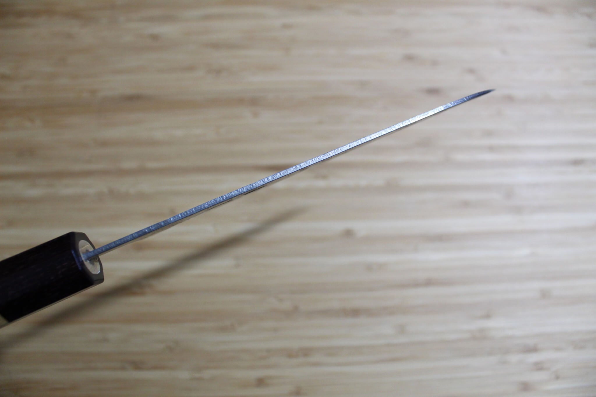 Hounen Kihan Oborozuki Ginsan Nashiji Santoku Knife 165 mm / 6.5" with Magnolia Handle