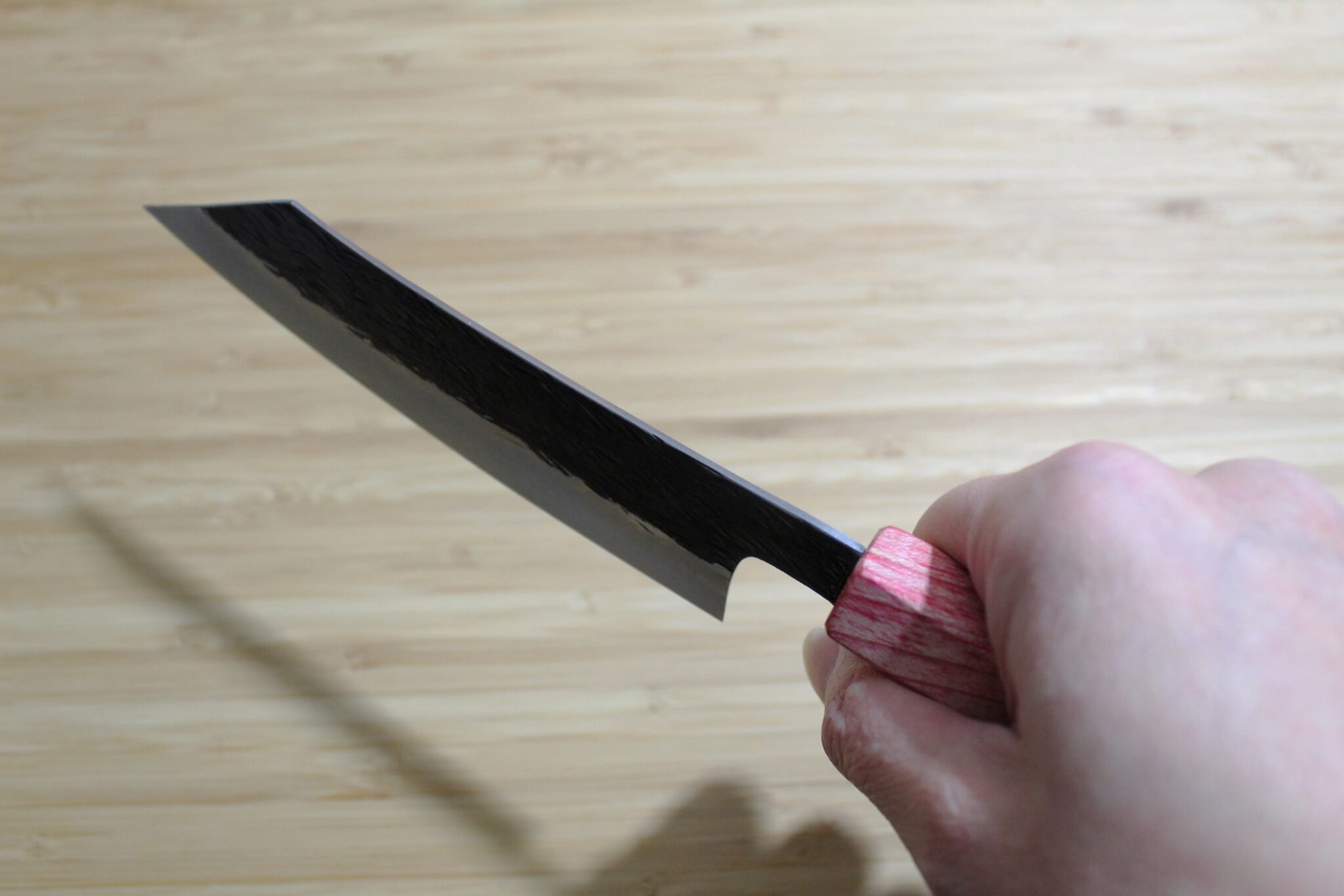 Isamitsu Shirogami #1 / White Steel #1 Kiritsuke 135 mm / 5.3" Red Two Tone Maple Handle
