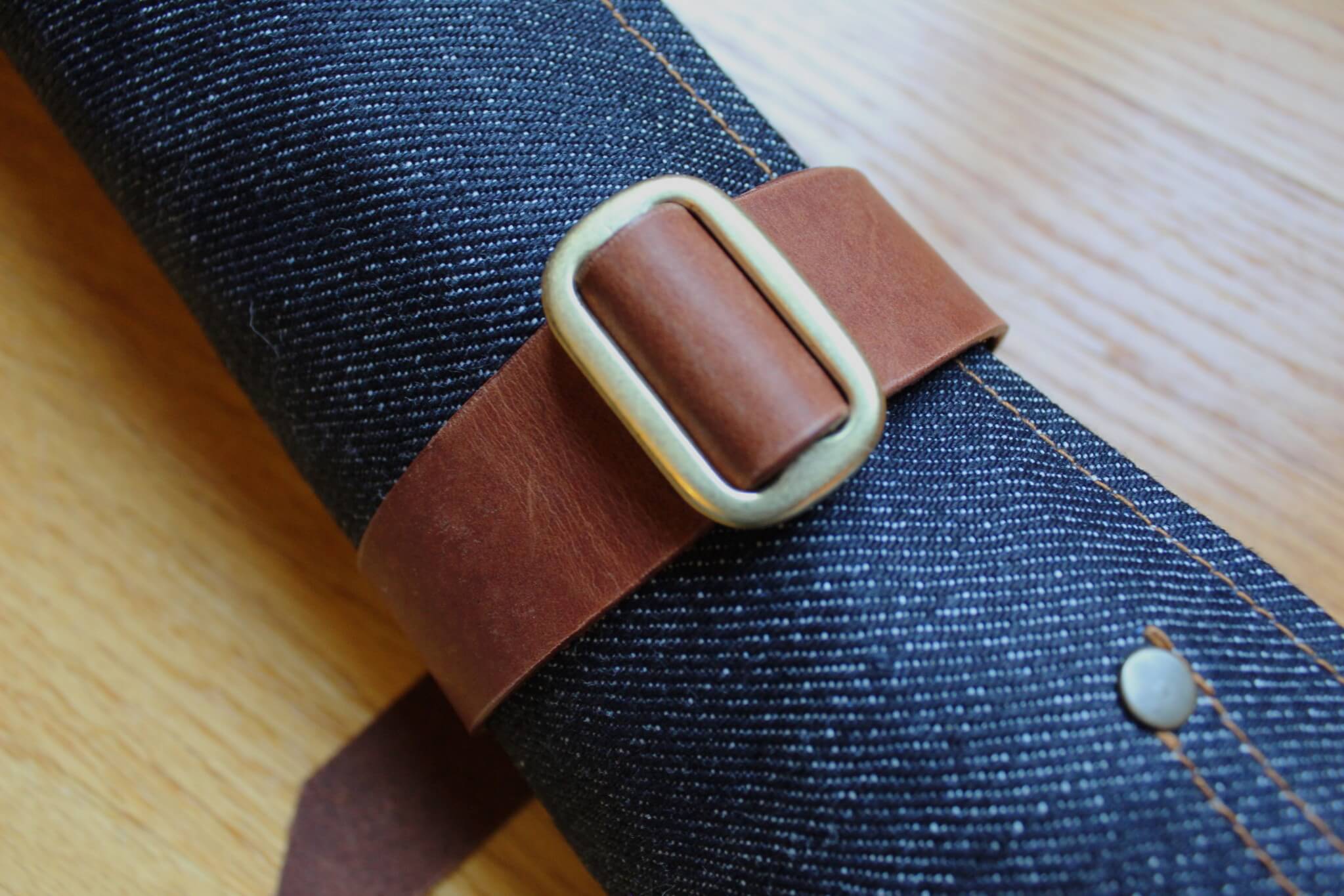 Kaneshige Hamono Handmade Denim and Leather Knife Roll