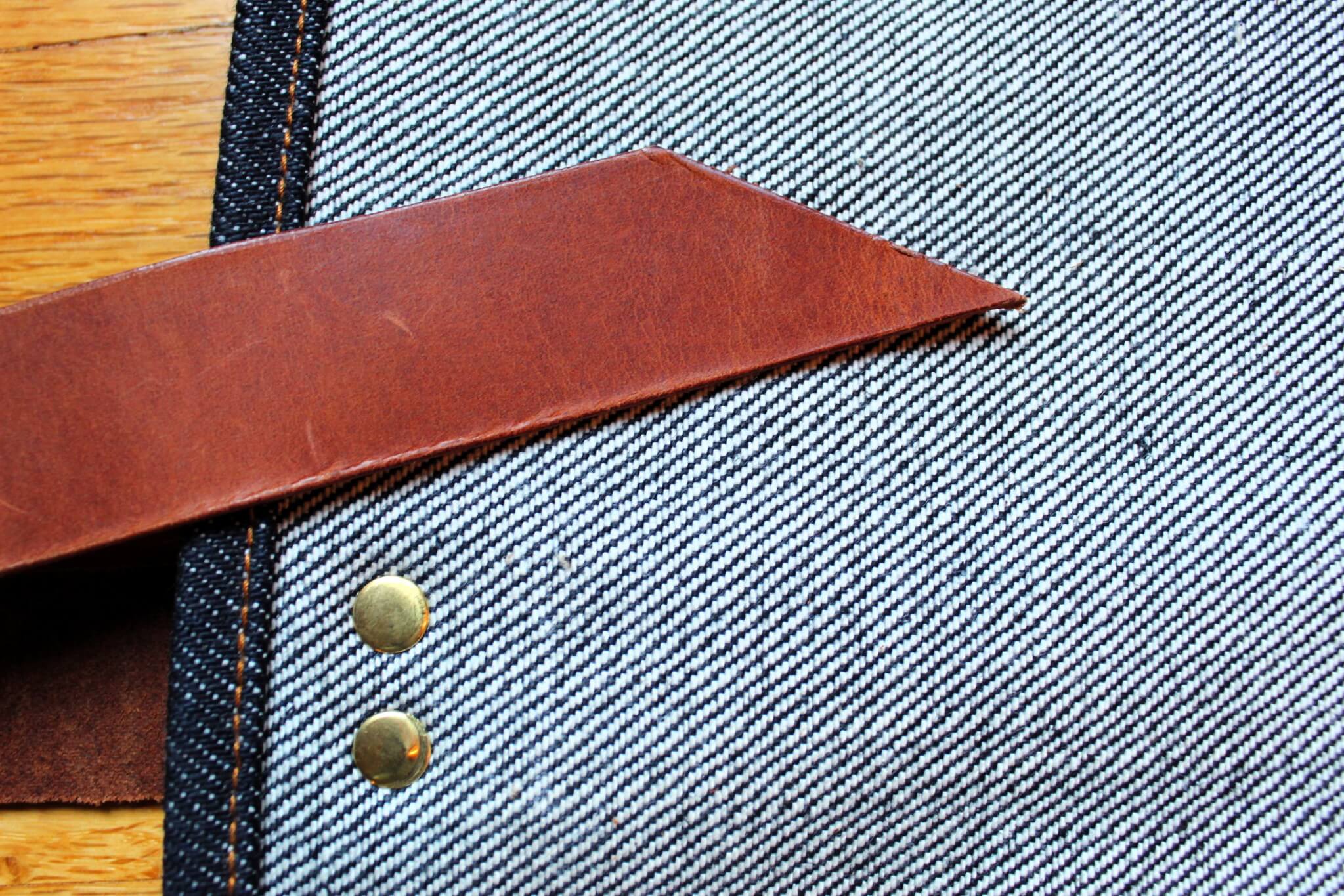 Kaneshige Hamono Handmade Denim and Leather Knife Roll