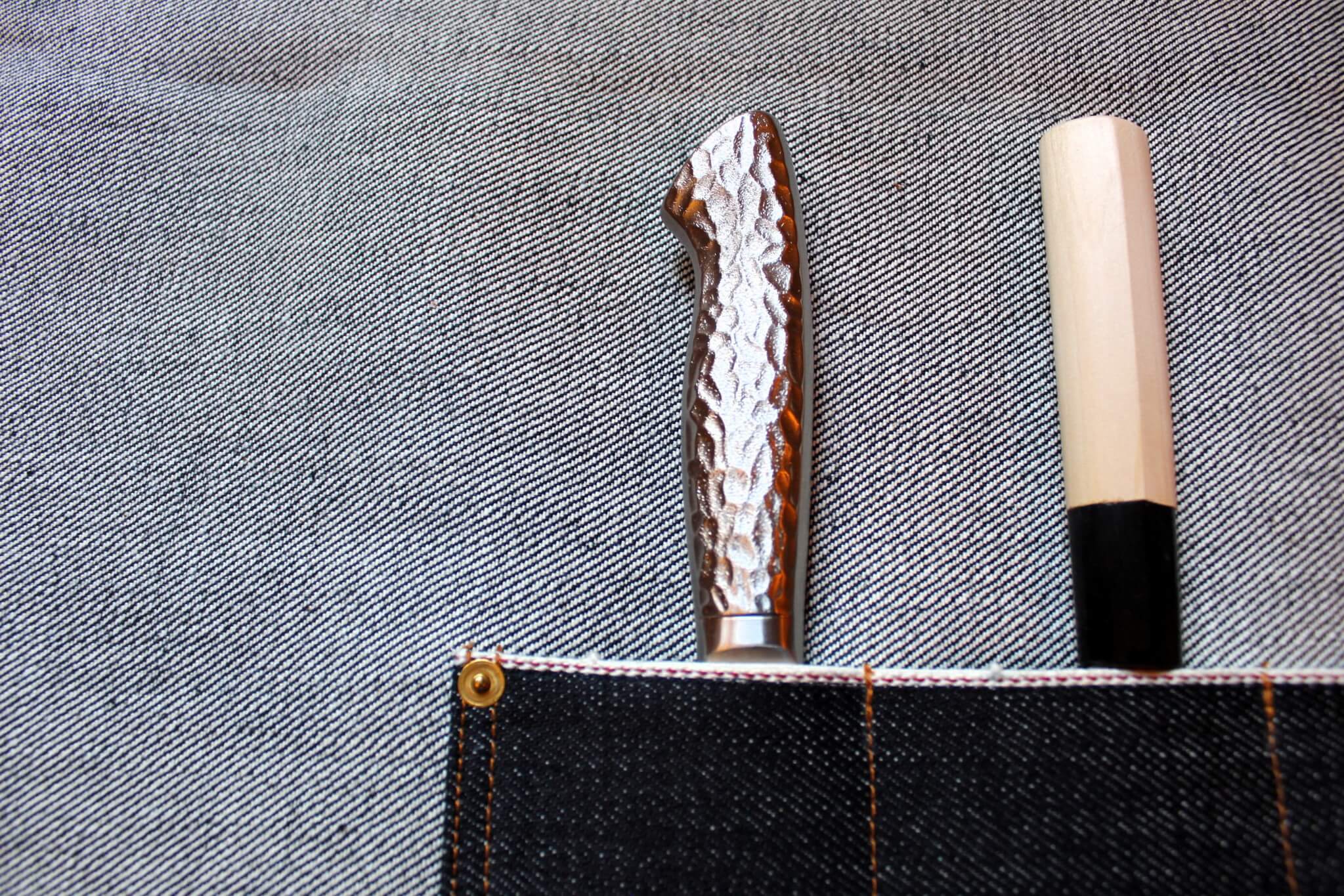 Kaneshige Hamono Handmade Denim and Leather Knife Roll