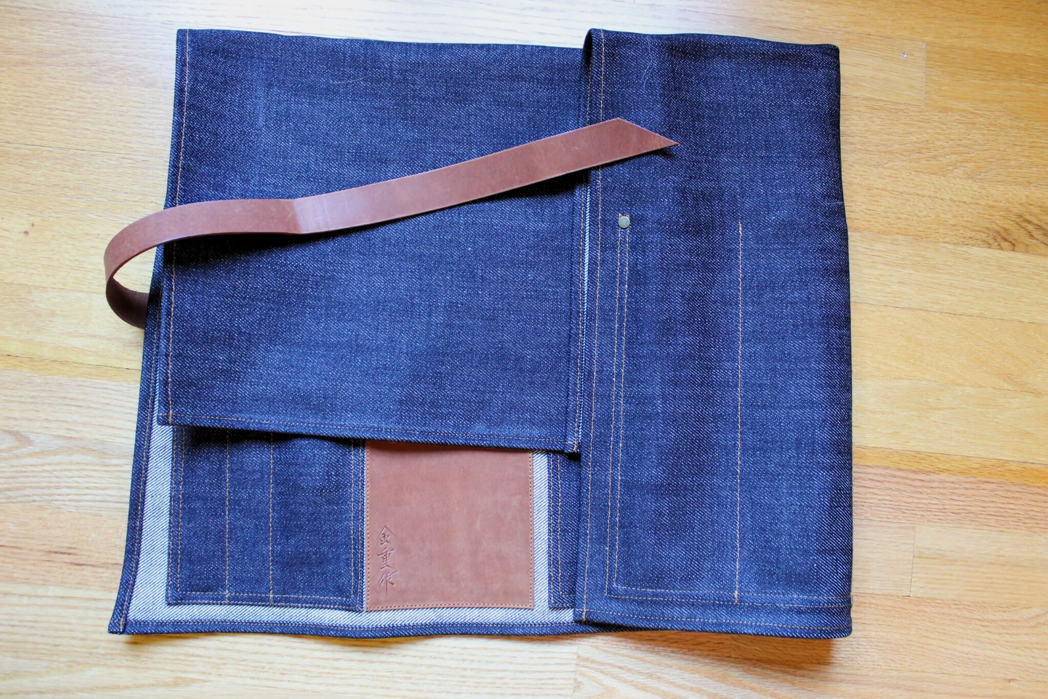 Kaneshige Hamono Handmade Denim and Leather Knife Roll