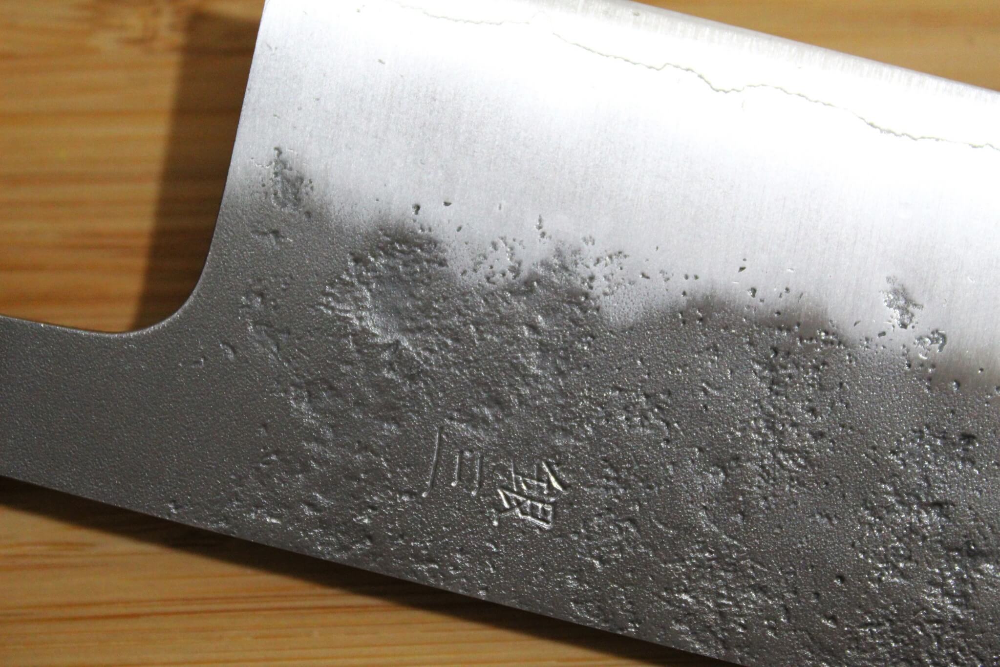 Kaneshige Hamono Ginsan Nashiji Nakiri Knife 165 mm (6.5") Cherry Handle