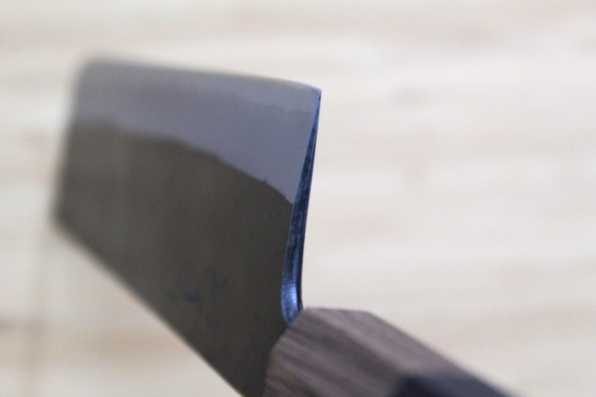 Kaneshige Hamono Kurouchi Aoniko Nakiri Knife 170 mm / 6.7" Khii Ebony Handle