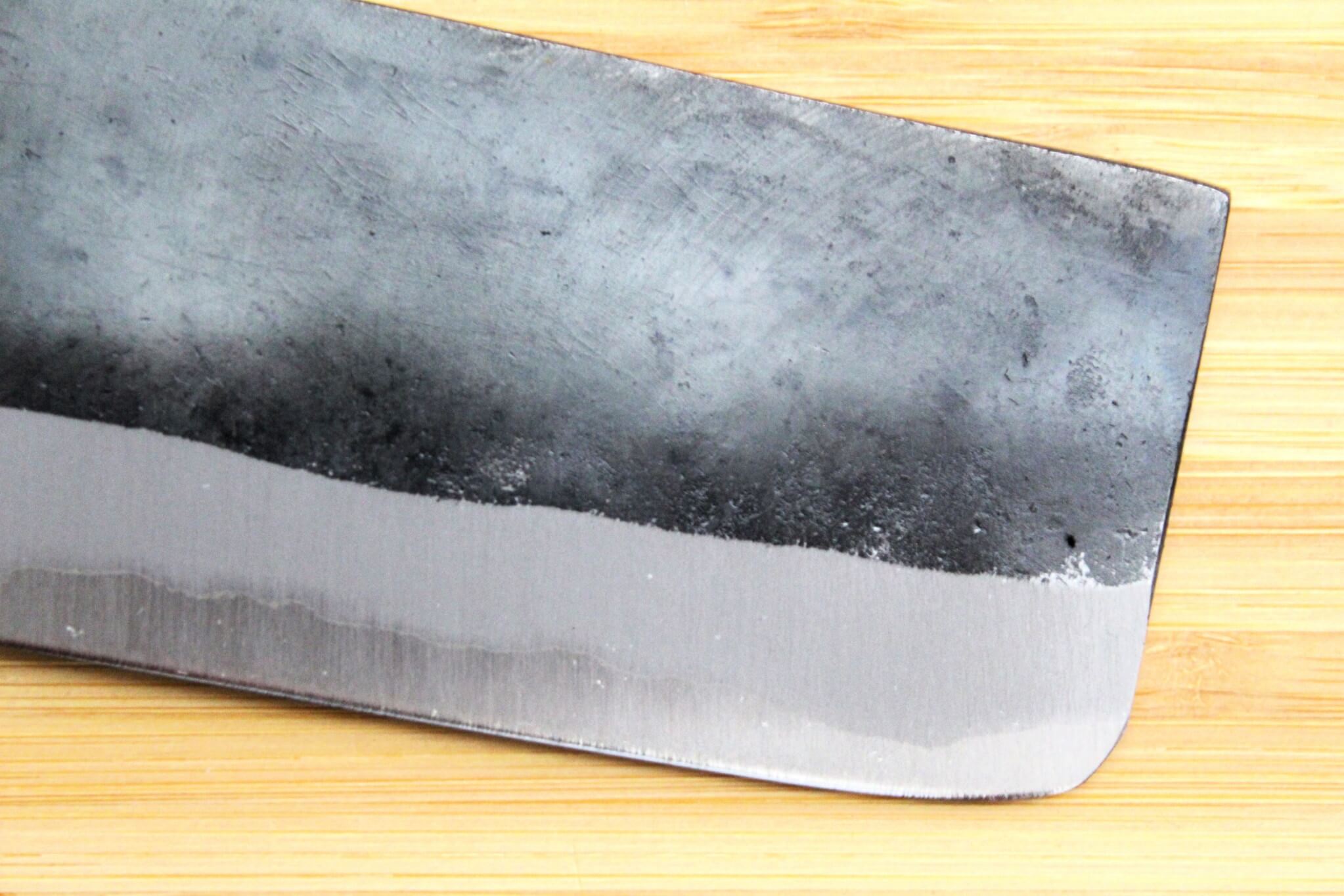 Kaneshige Hamono Kurouchi Aoniko Nakiri Knife 170 mm / 6.7" Khii Ebony Handle