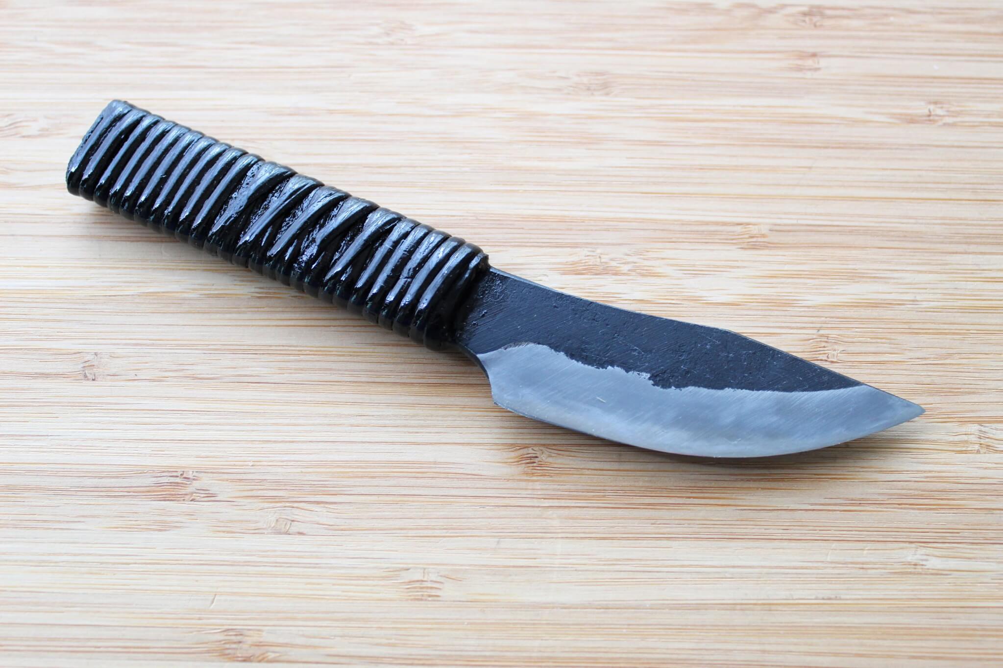 Kyokokaji Shokei 85mm Wide Petty Knife with 25mm Width and Fujimaki Rattan Handle