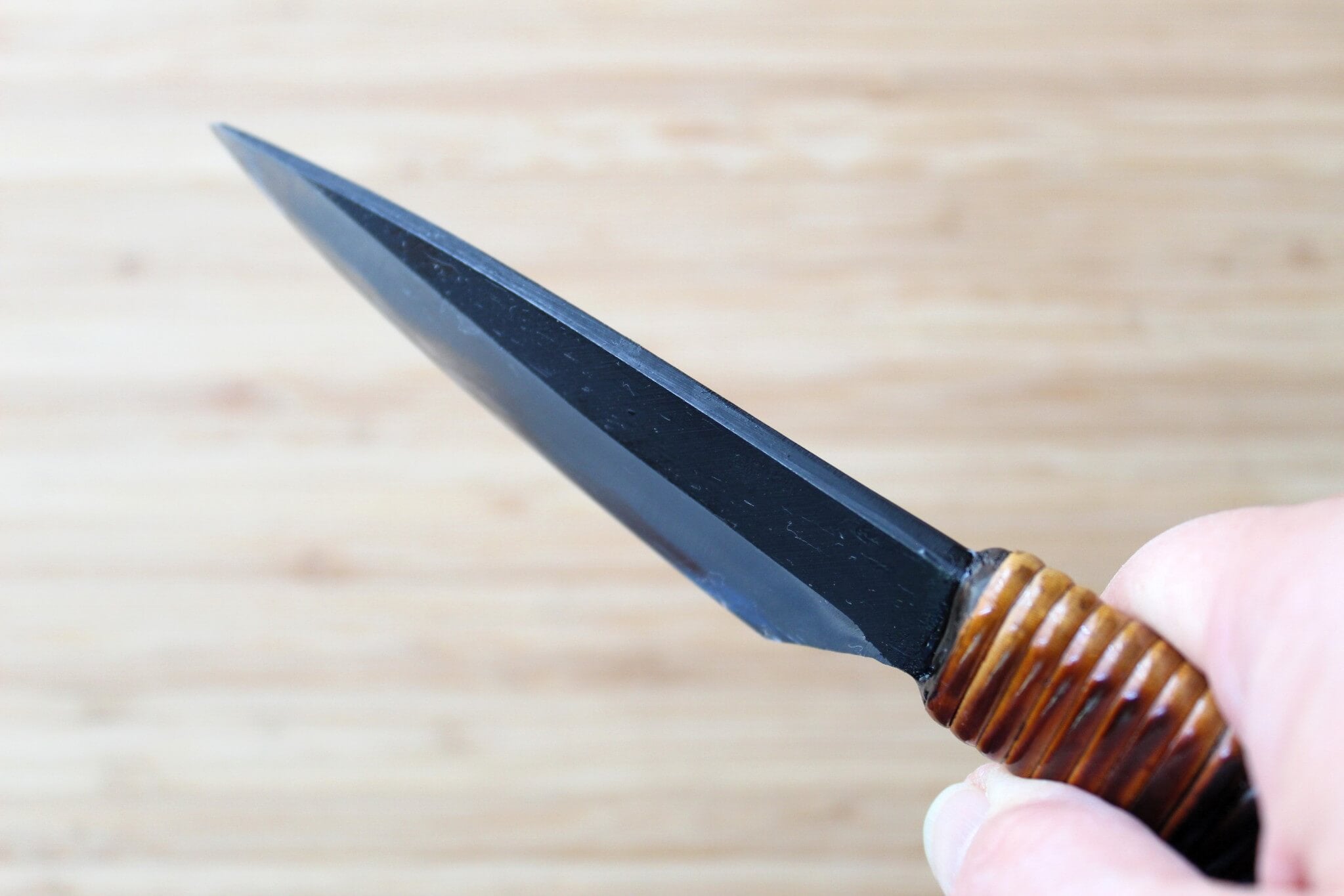 Kyokokaji Shokei 105mm Full-Tang Wide Petty Knife with 3mm Thick Spine and Fujimaki Handle