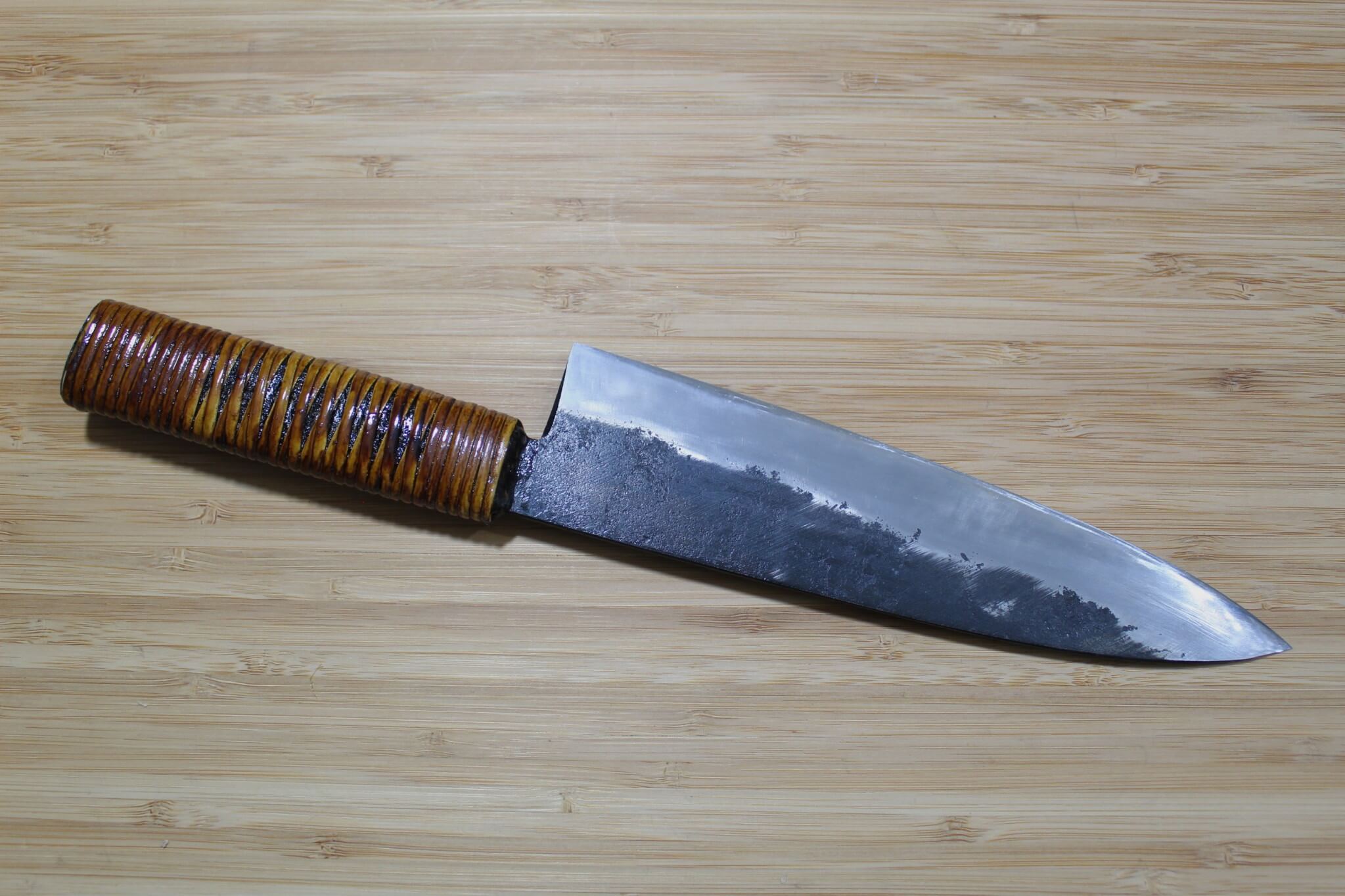 Kyokokaji Shokei Shironiko Kurouchi Bunka 180 mm (7.0") Fujimaki Handle