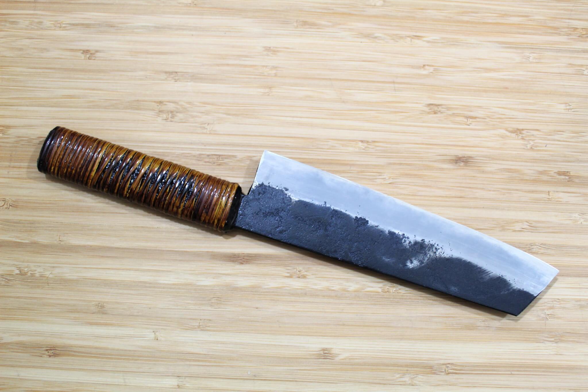 Kyokokaji Shokei Shironiko Kurouchi Kiritsuke 170 mm / 6.7" Fujimaki Handle