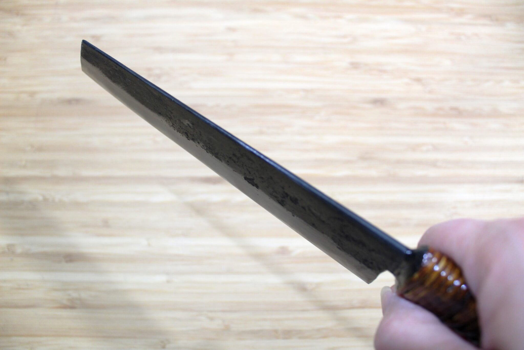 Kyokokaji Shokei Shironiko Kurouchi Kiritsuke 170 mm / 6.7" Fujimaki Handle
