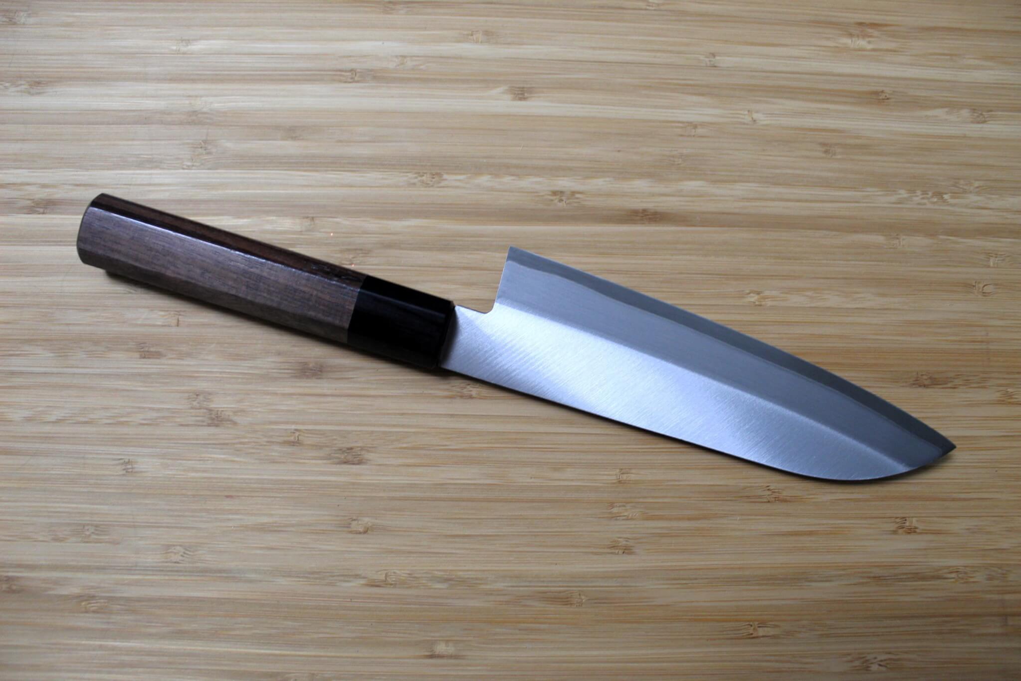 Miki Hamono Gokuao Aogami Super / Blue Super Steel Santoku Knife 170 mm / 6.7" with Rosewood Handle