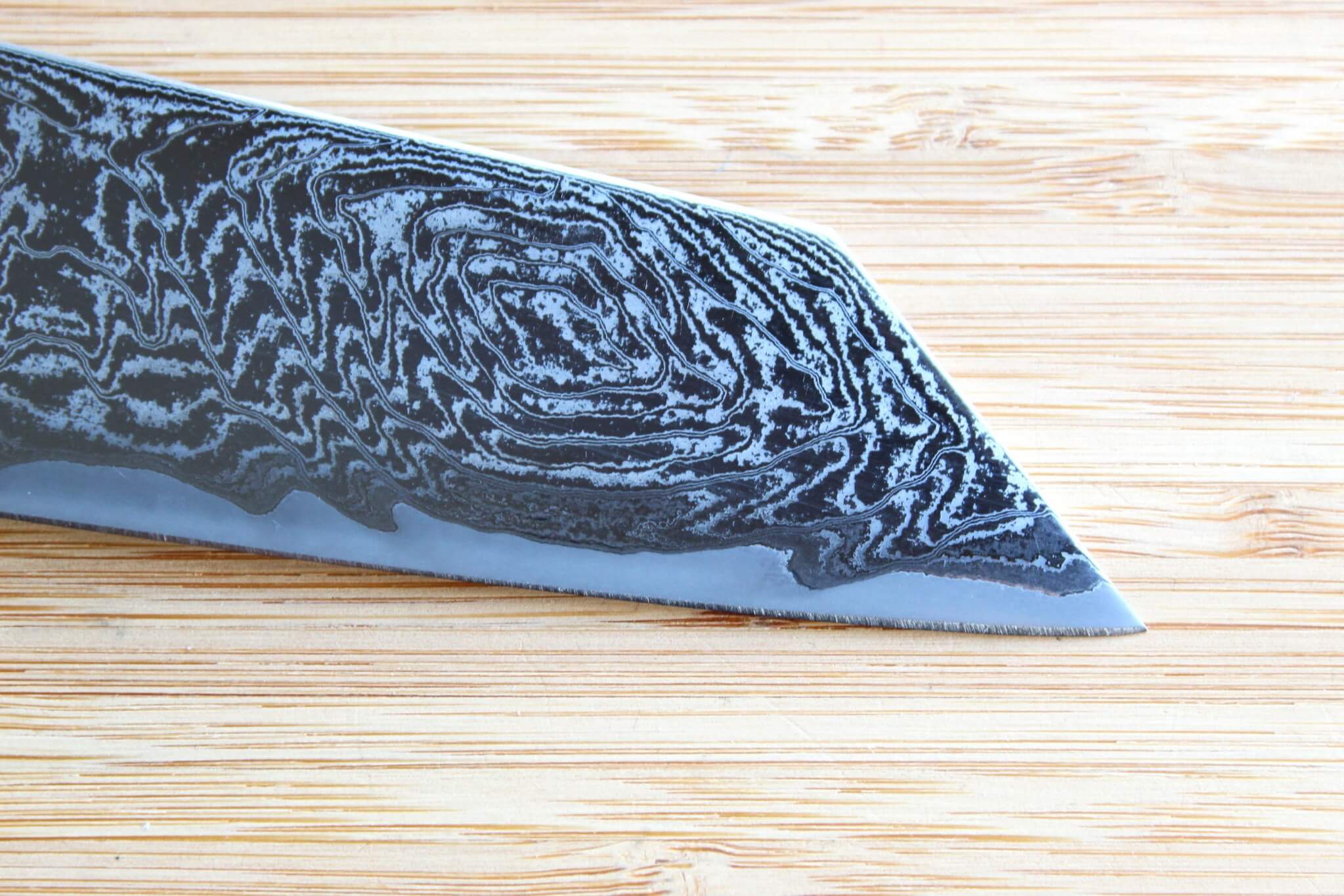 OUL Uzu Vortex Nickle Damascus Bunka 210 mm / 6.7" Black Oak