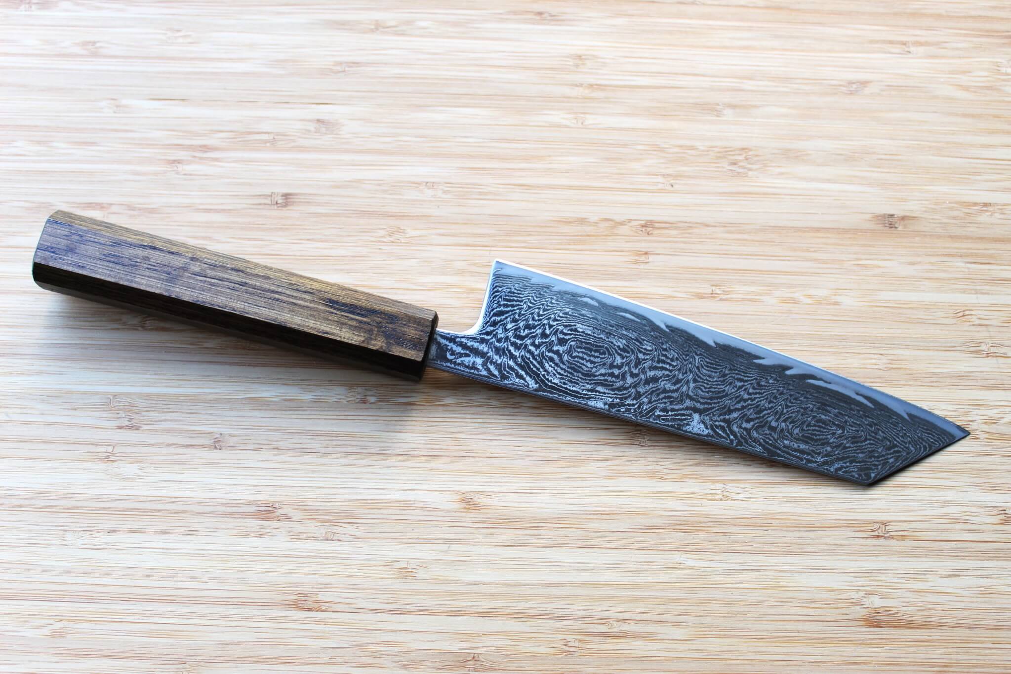 OUL Uzu Vortex Nickle Damascus Bunka 210 mm / 6.7" Black Oak