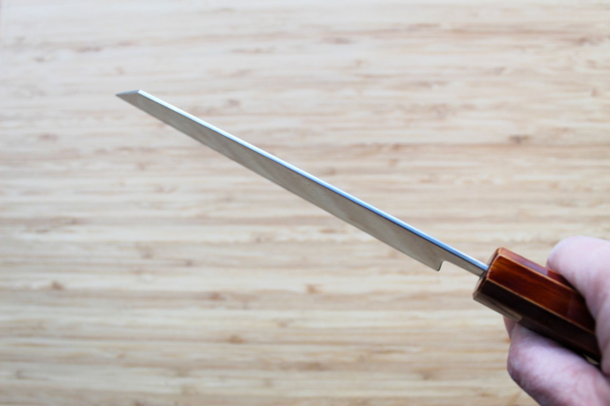 OUL Uzu Vortex Nickle Damascus Bunka 170 mm / 6.7" Lacquer Handle