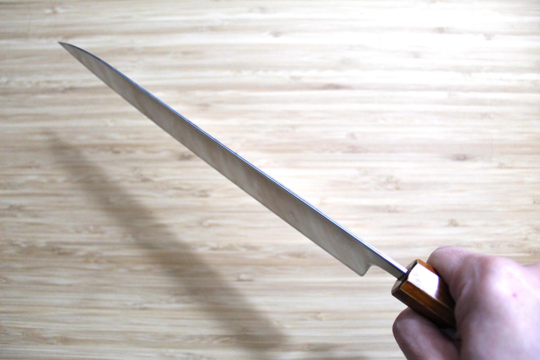 OUL Uzu Vortex Nickle Damascus Sujihiki 240 mm / 9.4" Lacquer Handle
