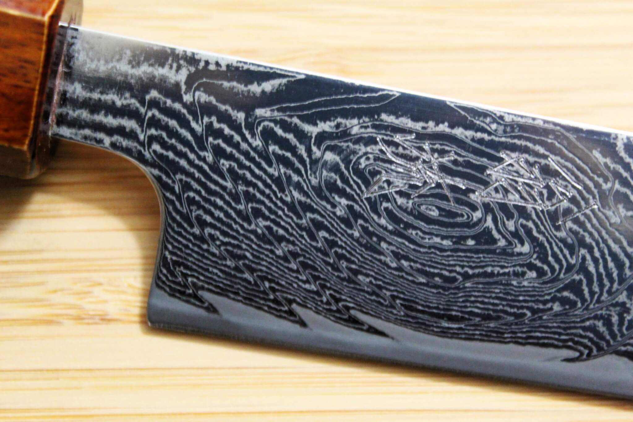 OUL Uzu Vortex Nickle Damascus Sujihiki 240 mm / 9.4" Lacquer Handle
