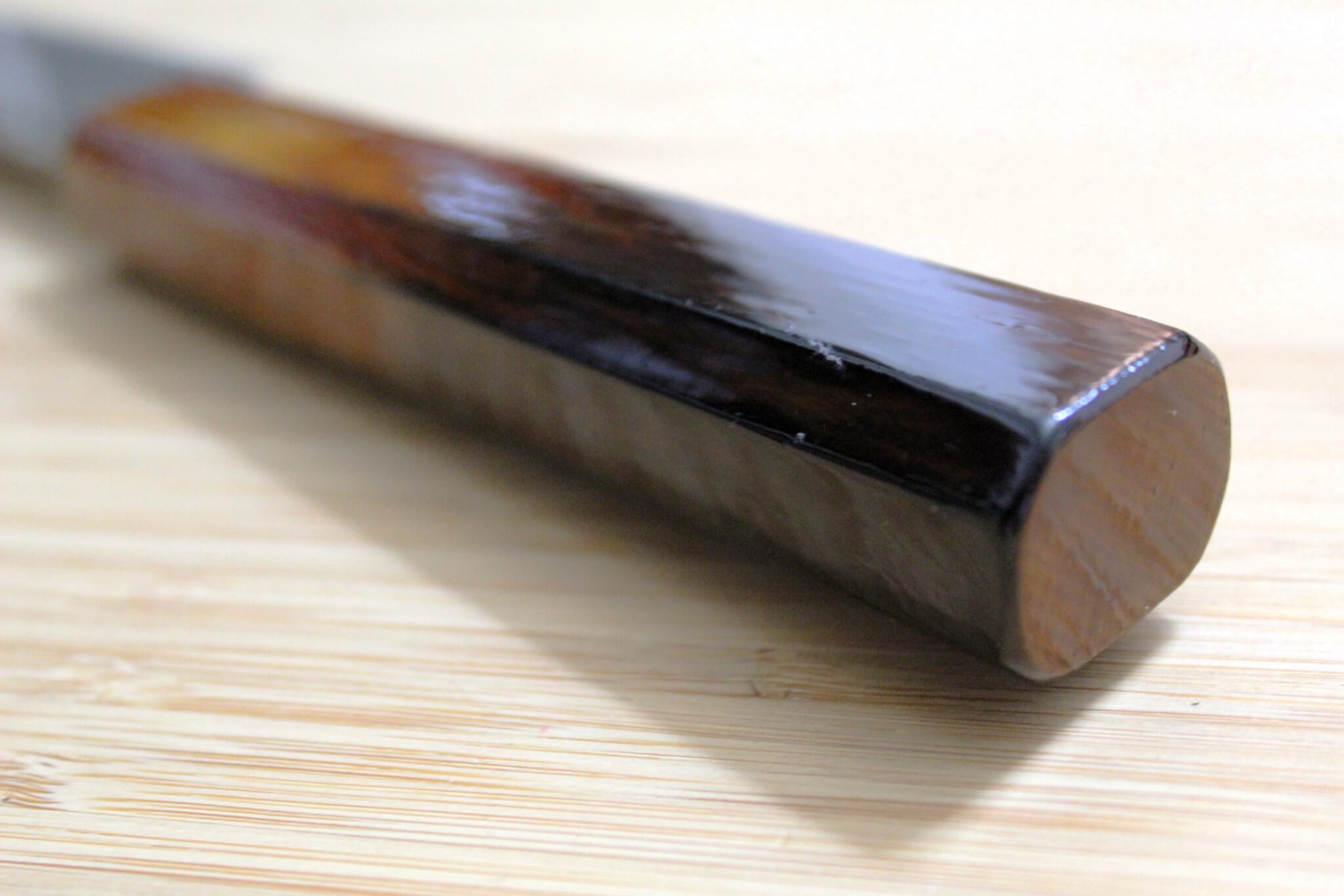 OUL Uzu Vortex Nickle Damascus Sujihiki 240 mm / 9.4" Lacquer Handle