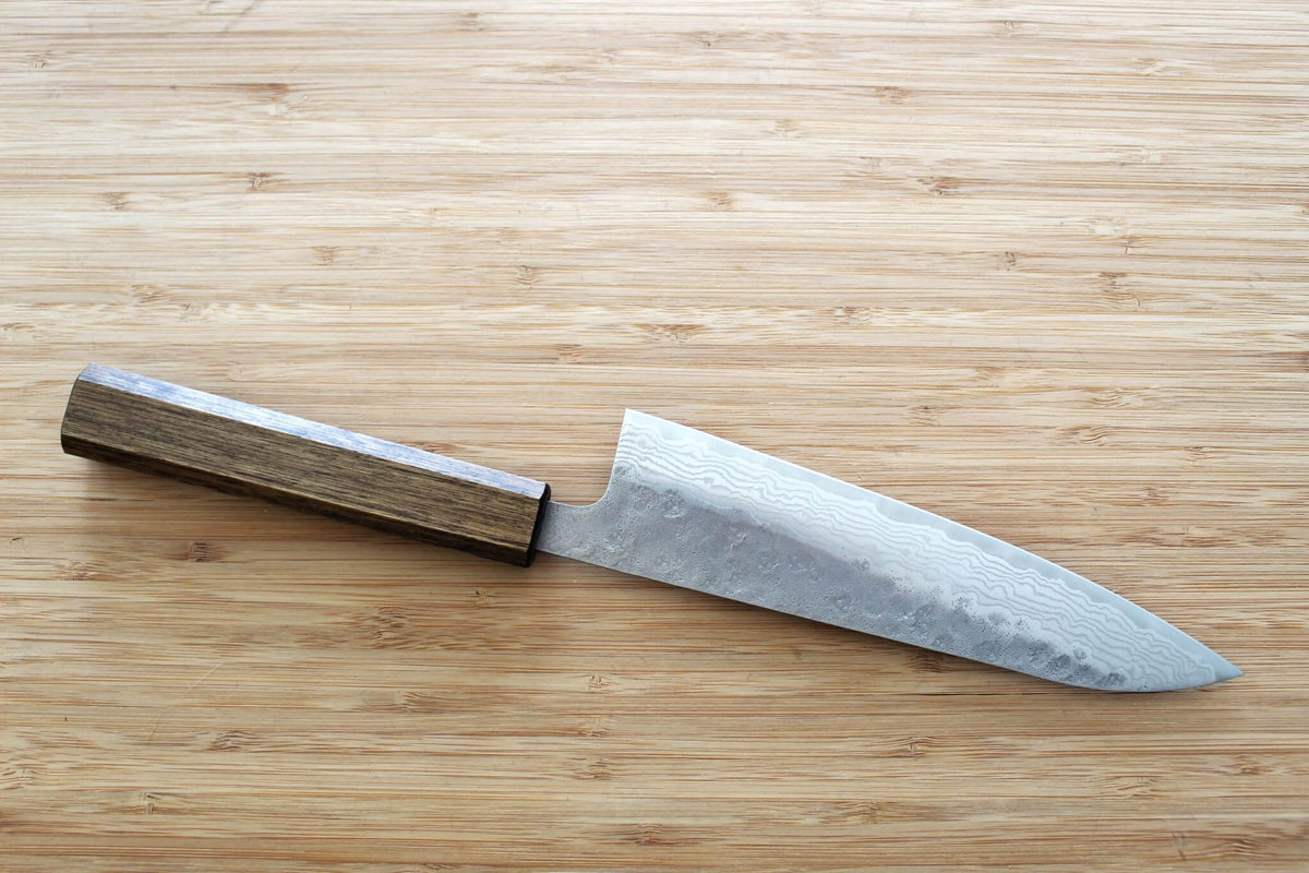 OUL Tsuchime ND440C Matte Gyuto 180mm Japanese chef knife with Black Oak handle