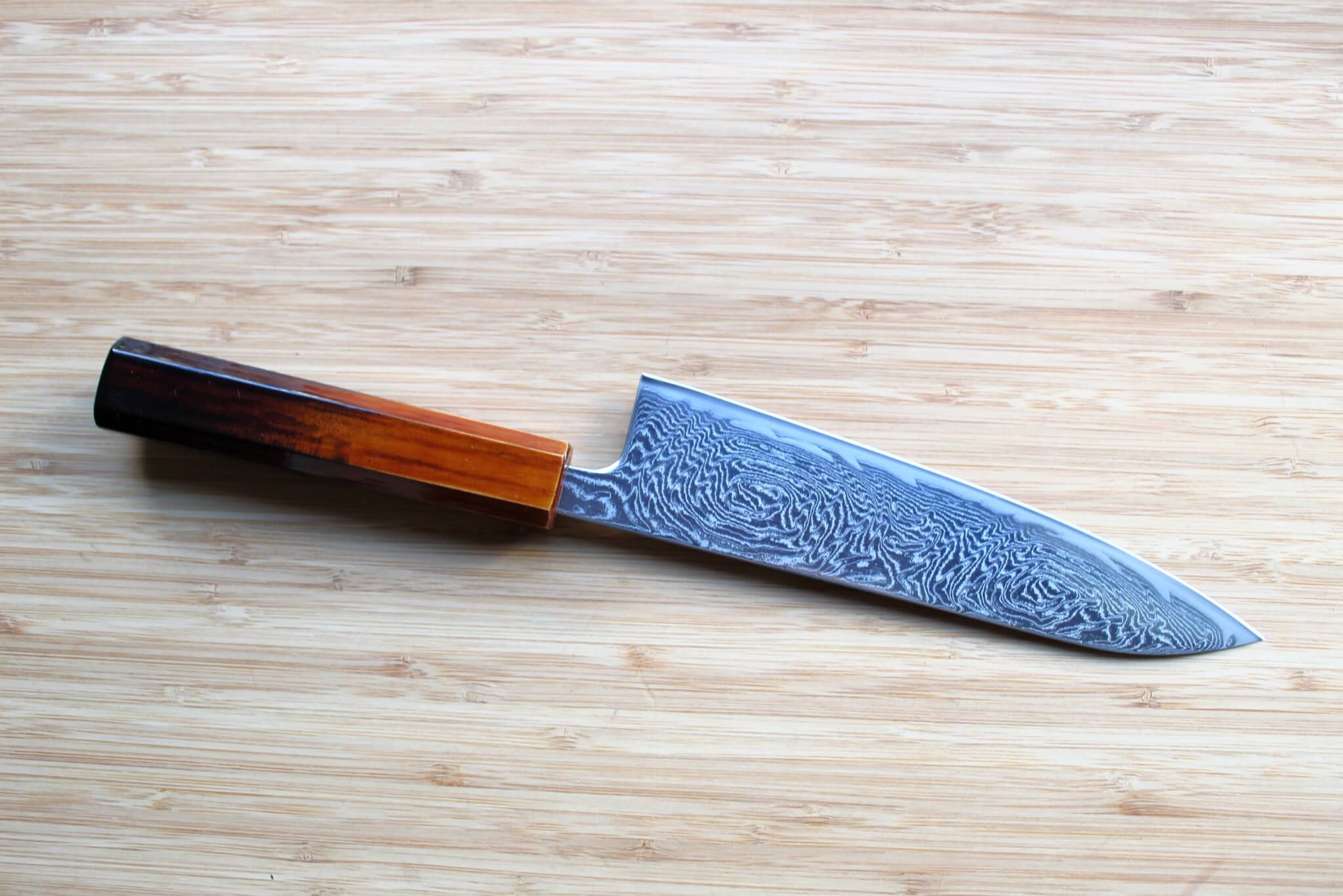 OUL Uzu Vortex Nickle Damascus Gyuto 180 mm ( 7.1") 240 mm ( 9.4") Lacquer Handle