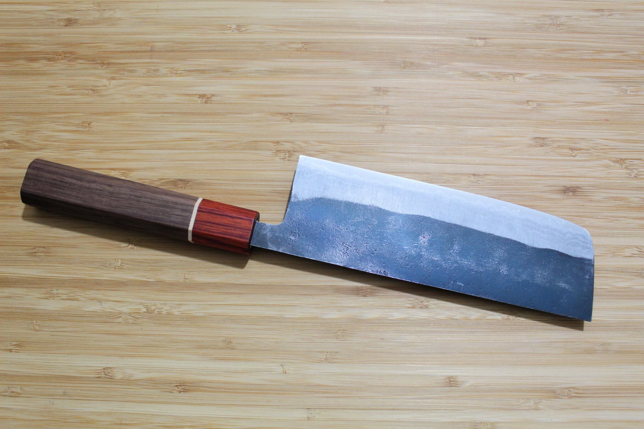 Sawakazuma Narukami Shironiko Nakiri Knife 165 mm / 6.5" Maple and Renghas Handle