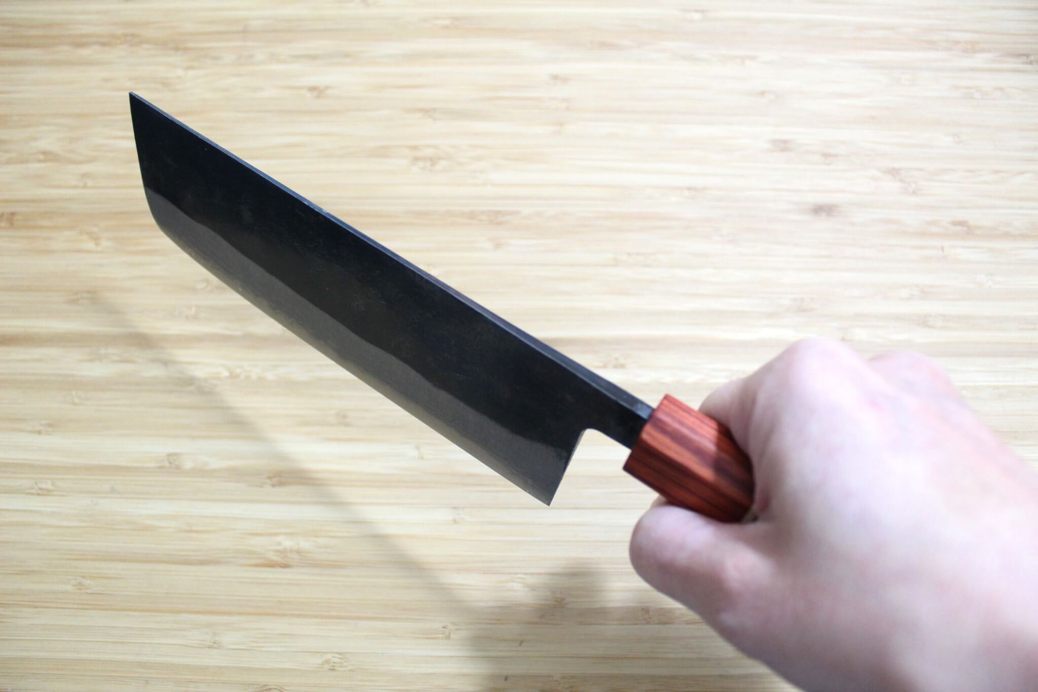 Sawakazuma Narukami Shironiko Nakiri Knife 165 mm / 6.5" Maple and Renghas Handle