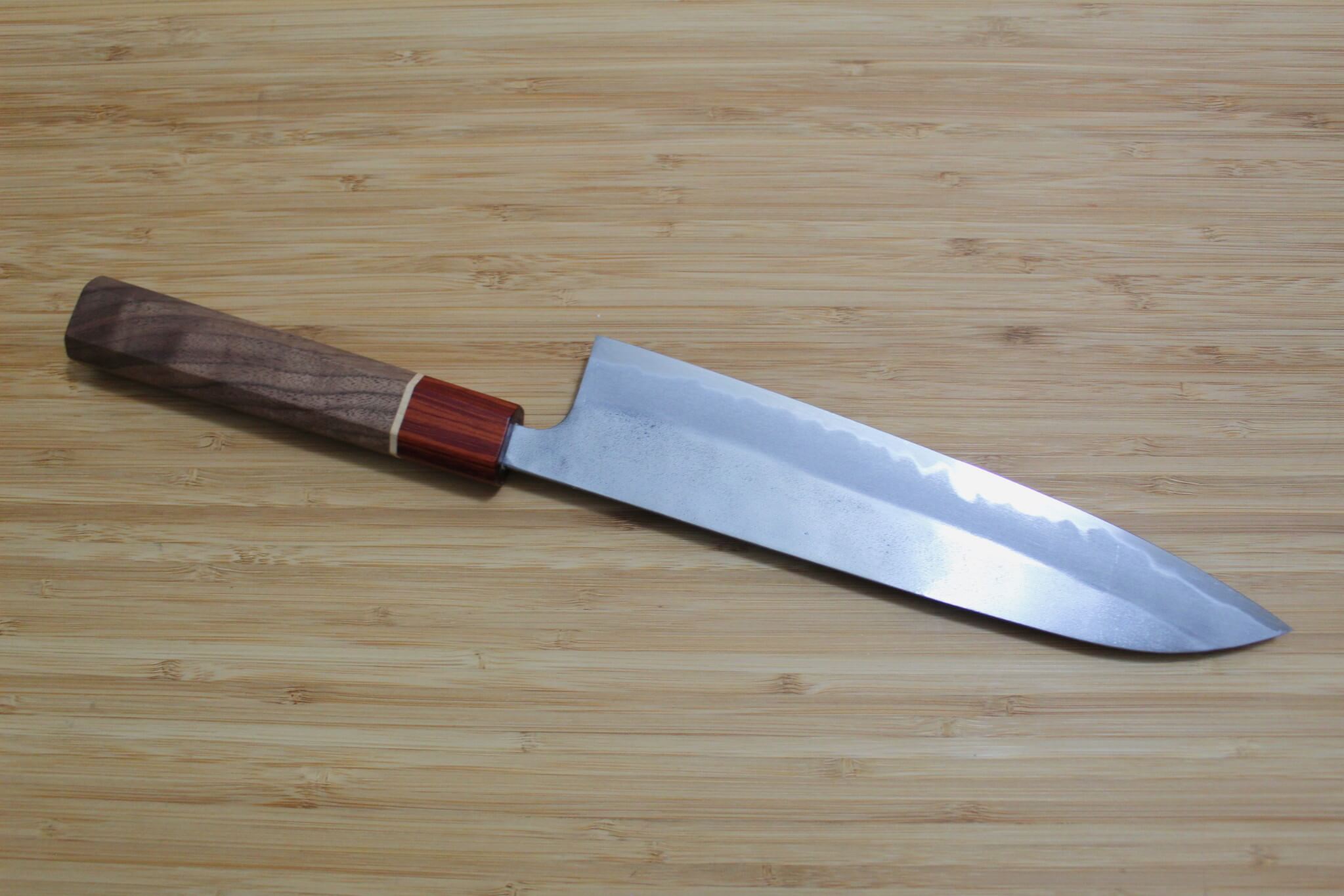 Sawakazuma Yugiri Nashiji Gyuto Knife 210 mm / 8.2" Maple and Renghas Handle Orange