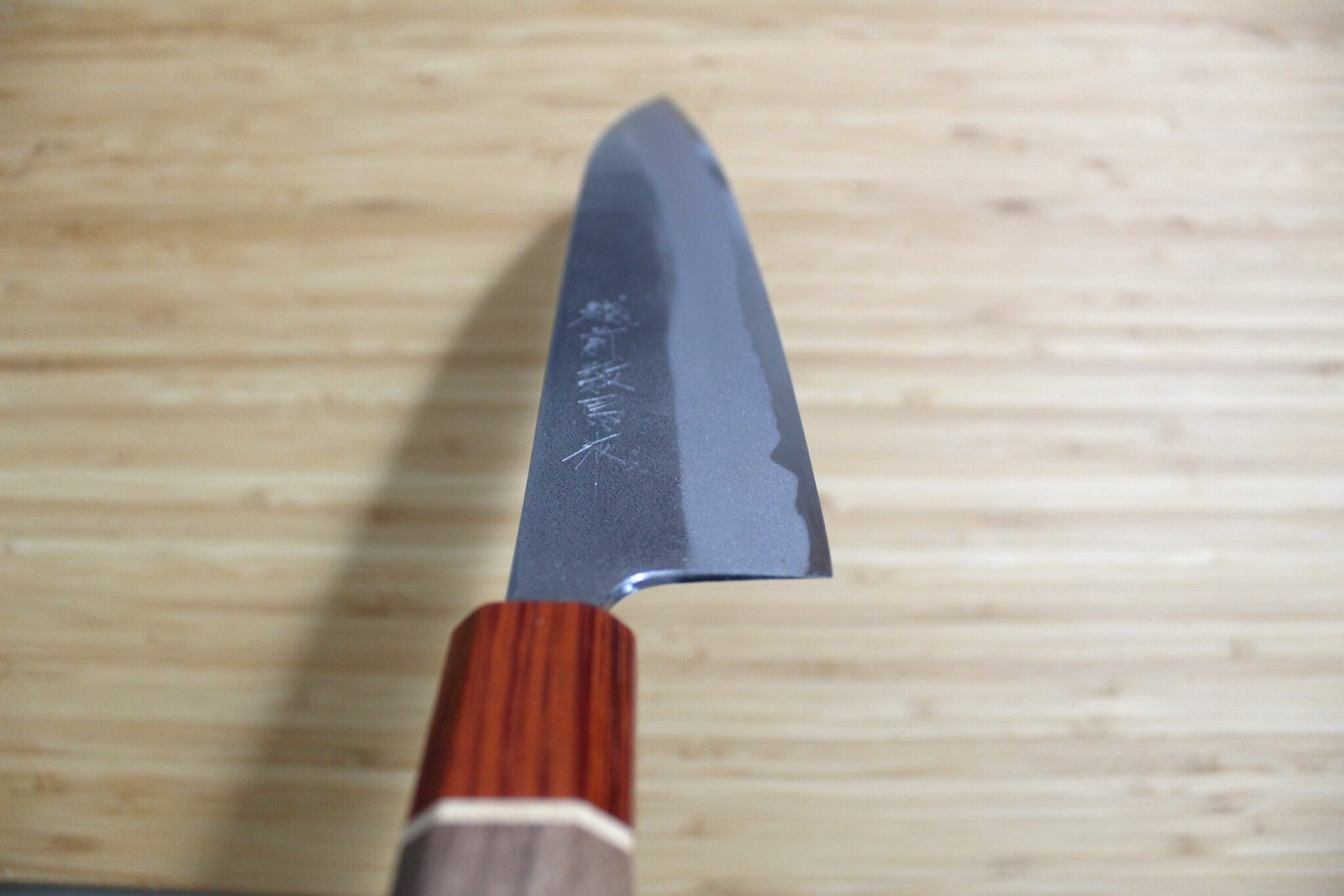 Sawakazuma Yugiri Nashiji Gyuto Knife 210 mm / 8.2" Maple and Renghas Handle Orange