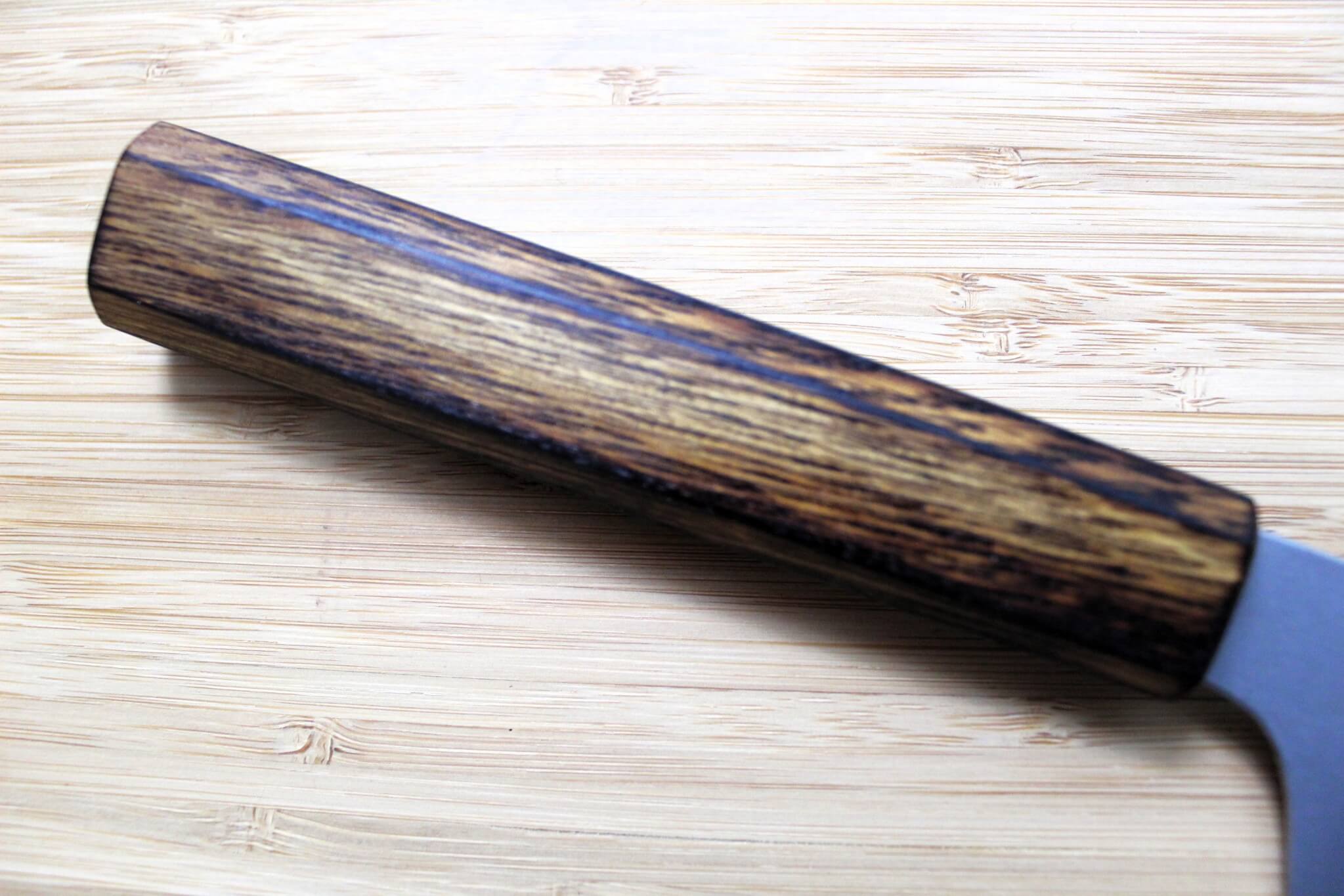 Sakai Takayuki Baikoku Shironiko / White Steel #2 Santoku Knife 180mm / 7.1" Burnt Oak Handle