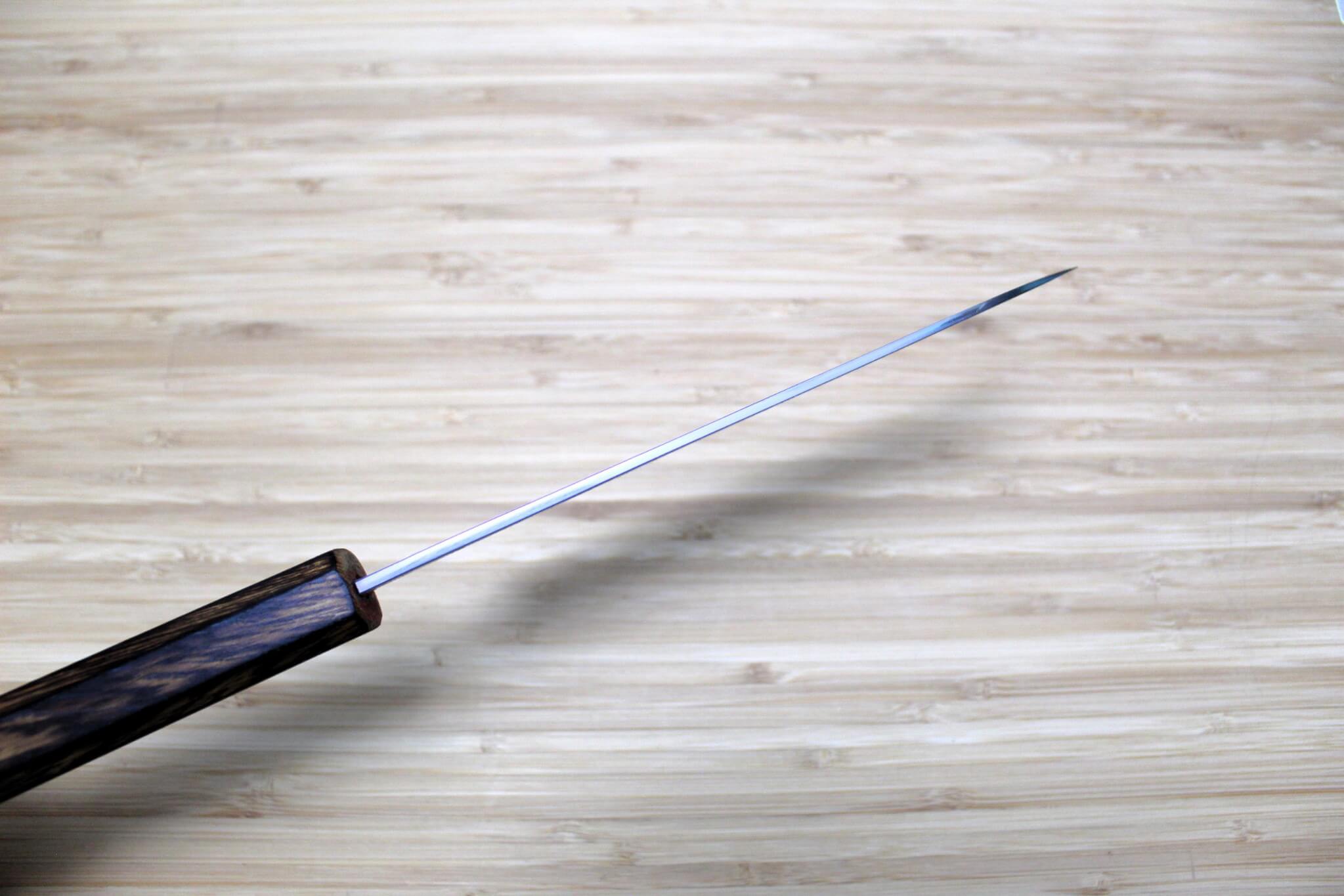 Sakai Takayuki Baikoku Shironiko / White Steel #2 Santoku Knife 180mm / 7.1" Burnt Oak Handle