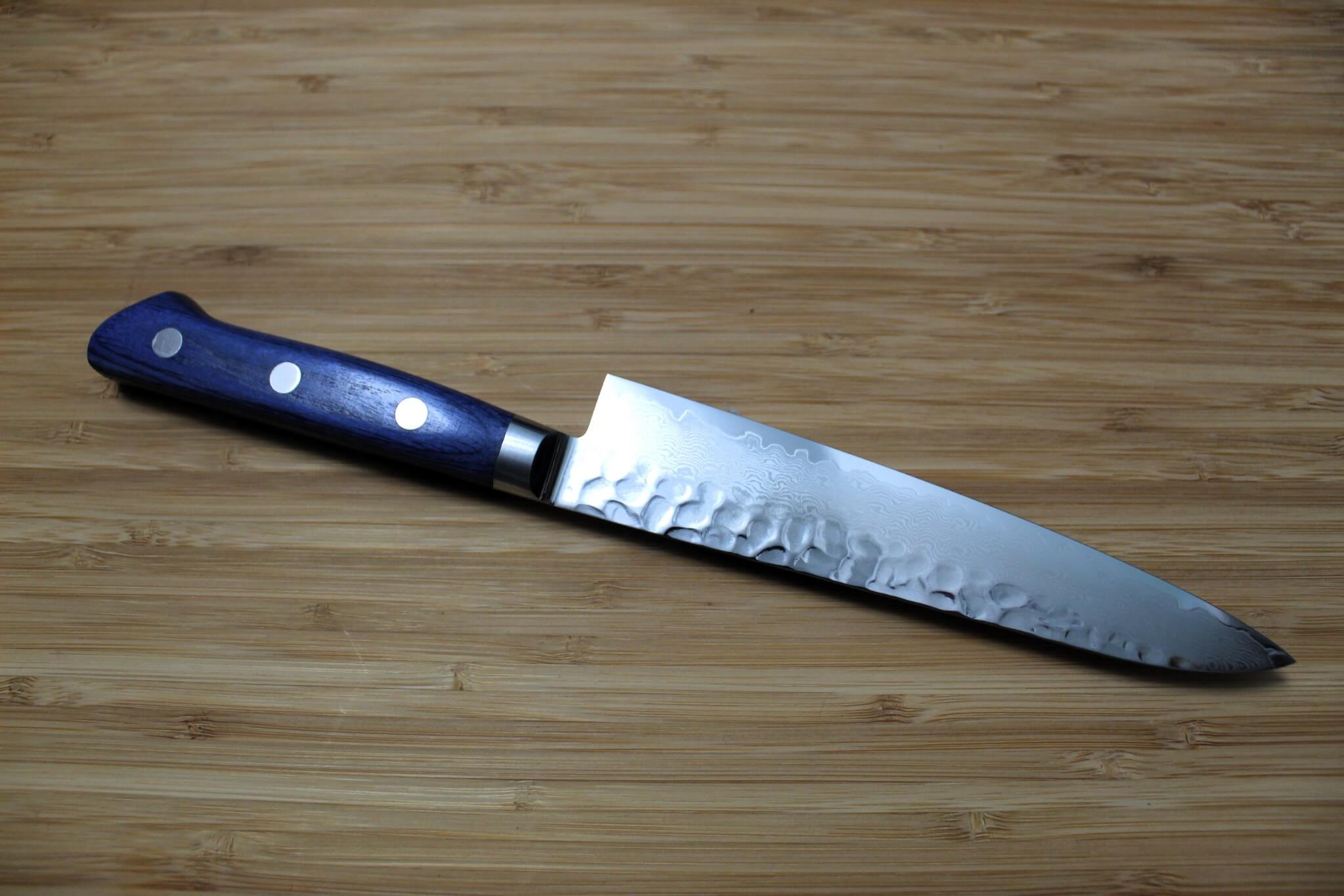 Sakai Takayuki Petty Knife 150 mm / 5.9" Damascus 33 Layer with Blue Handle