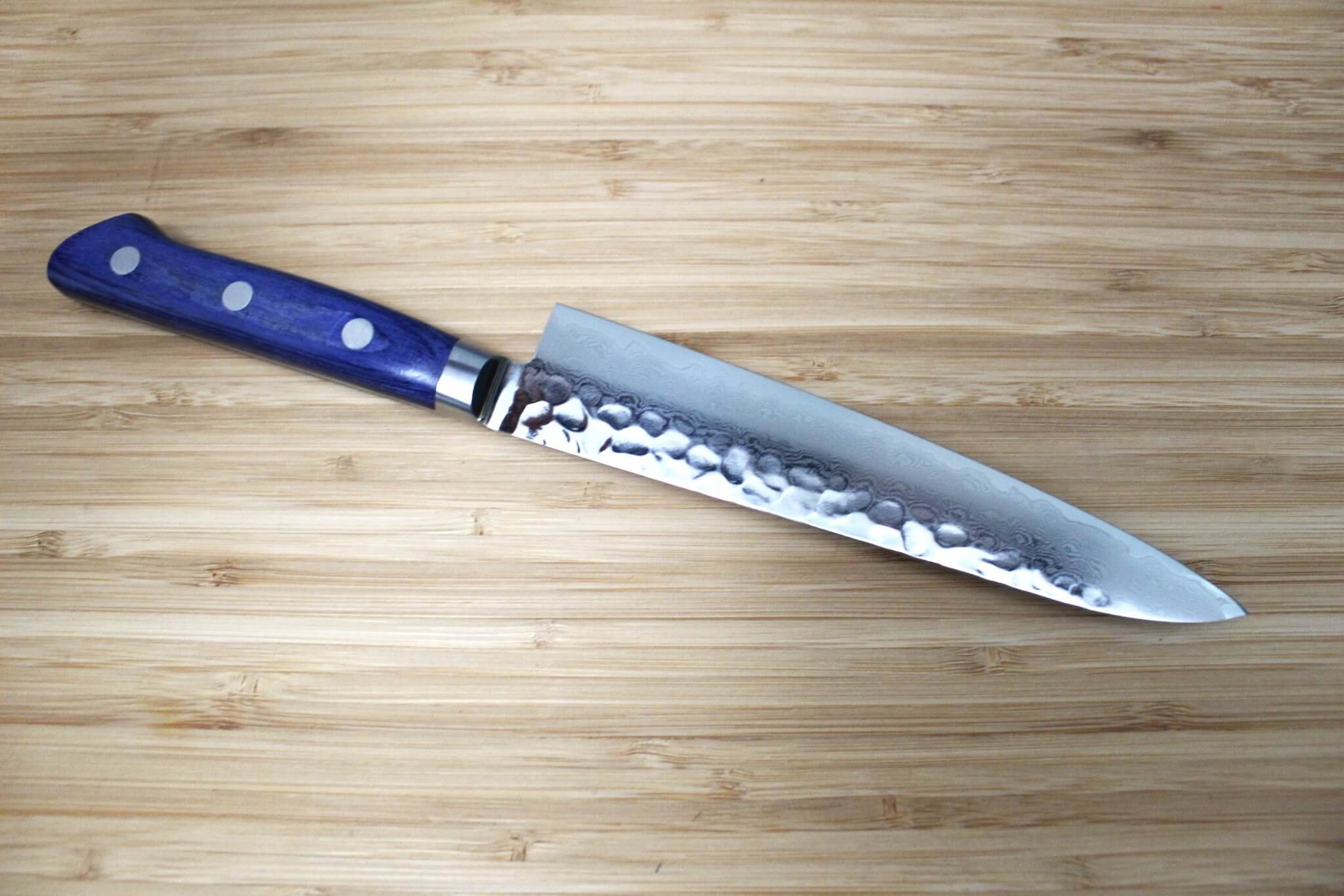 Sakai Takayuki Petty Knife 150 mm / 5.9" Damascus 33 Layer with Blue Handle