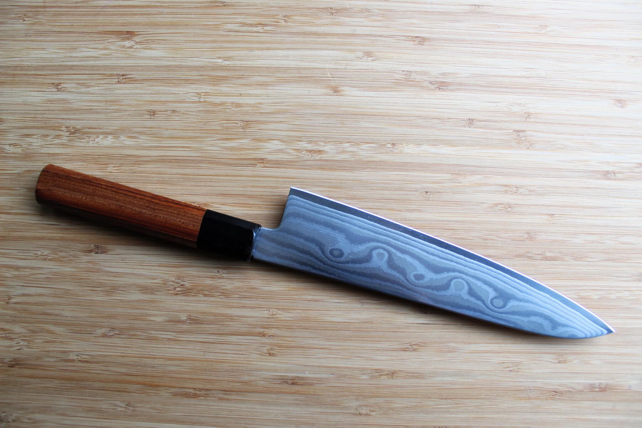 Sakai Takayuki Grand Chef Hamon Damascus Gyuto with Ebony Rosewood Handle 210 mm (8.2")