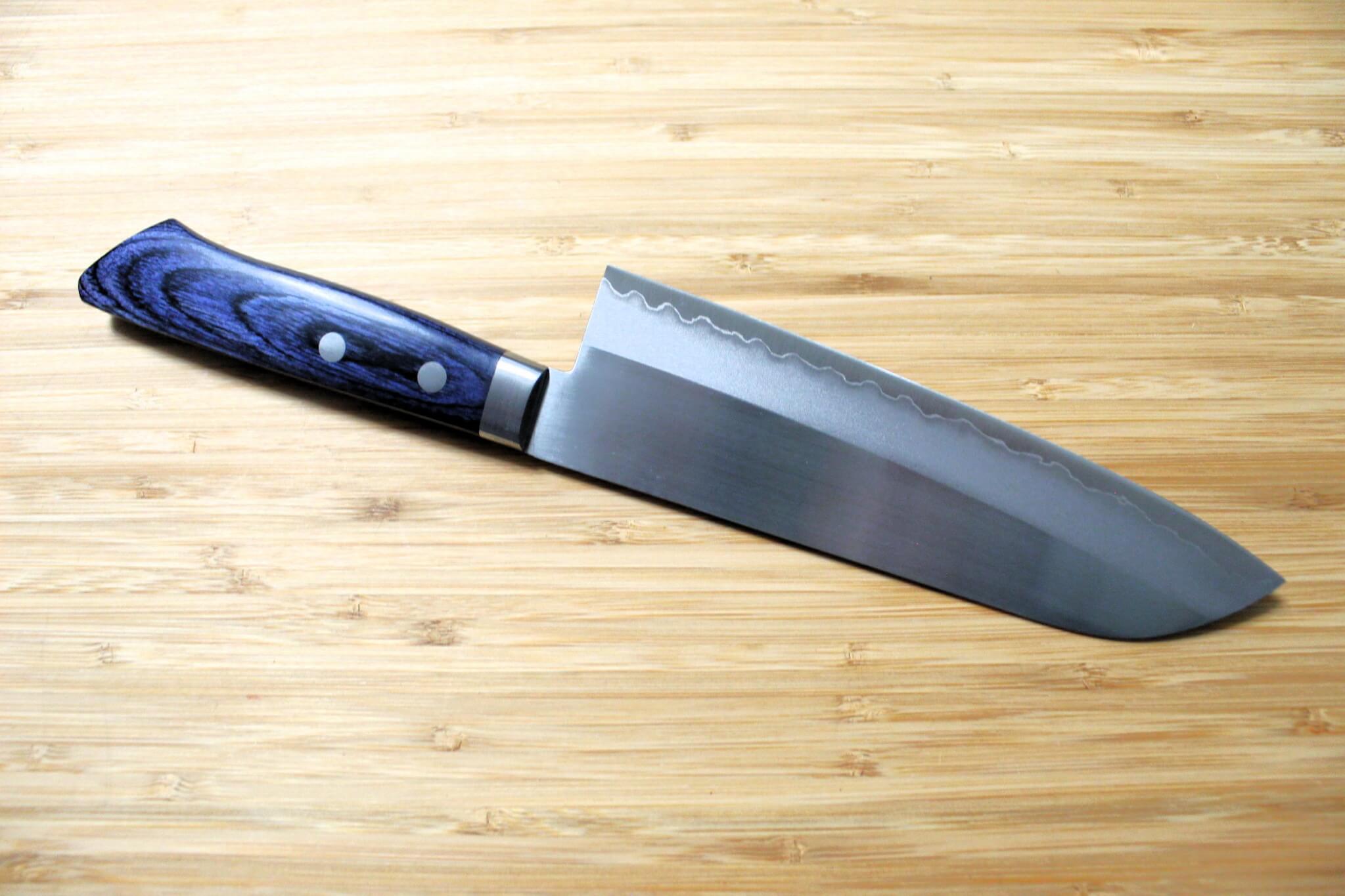 Sawakazuma DP Santoku Knife 170 mm / 6.7" with Navy Mahogany Handle