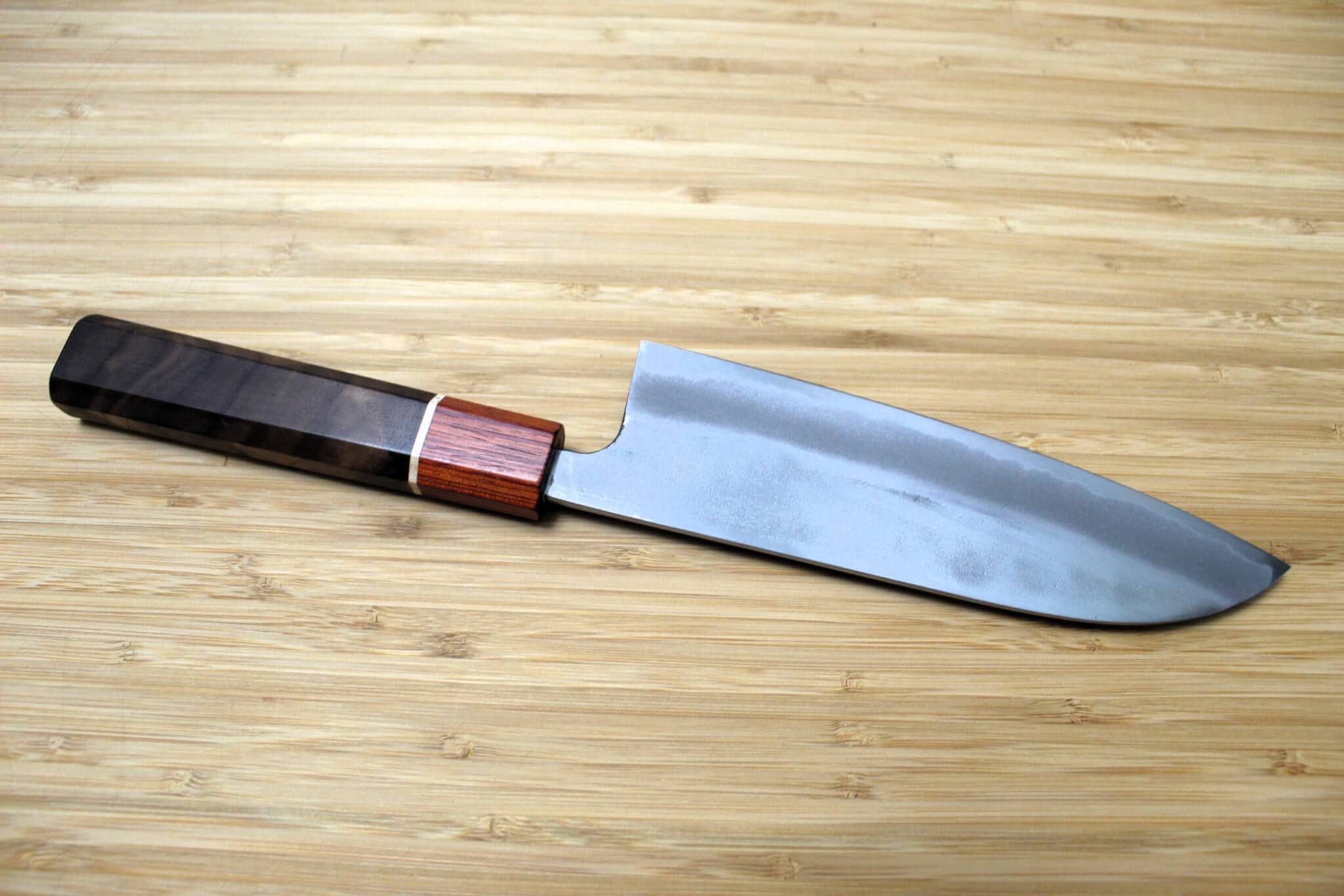 Sawakazuma Yugiri Nashiji Santoku Knife 165 mm / 6.5" Maple and Renghas Handle