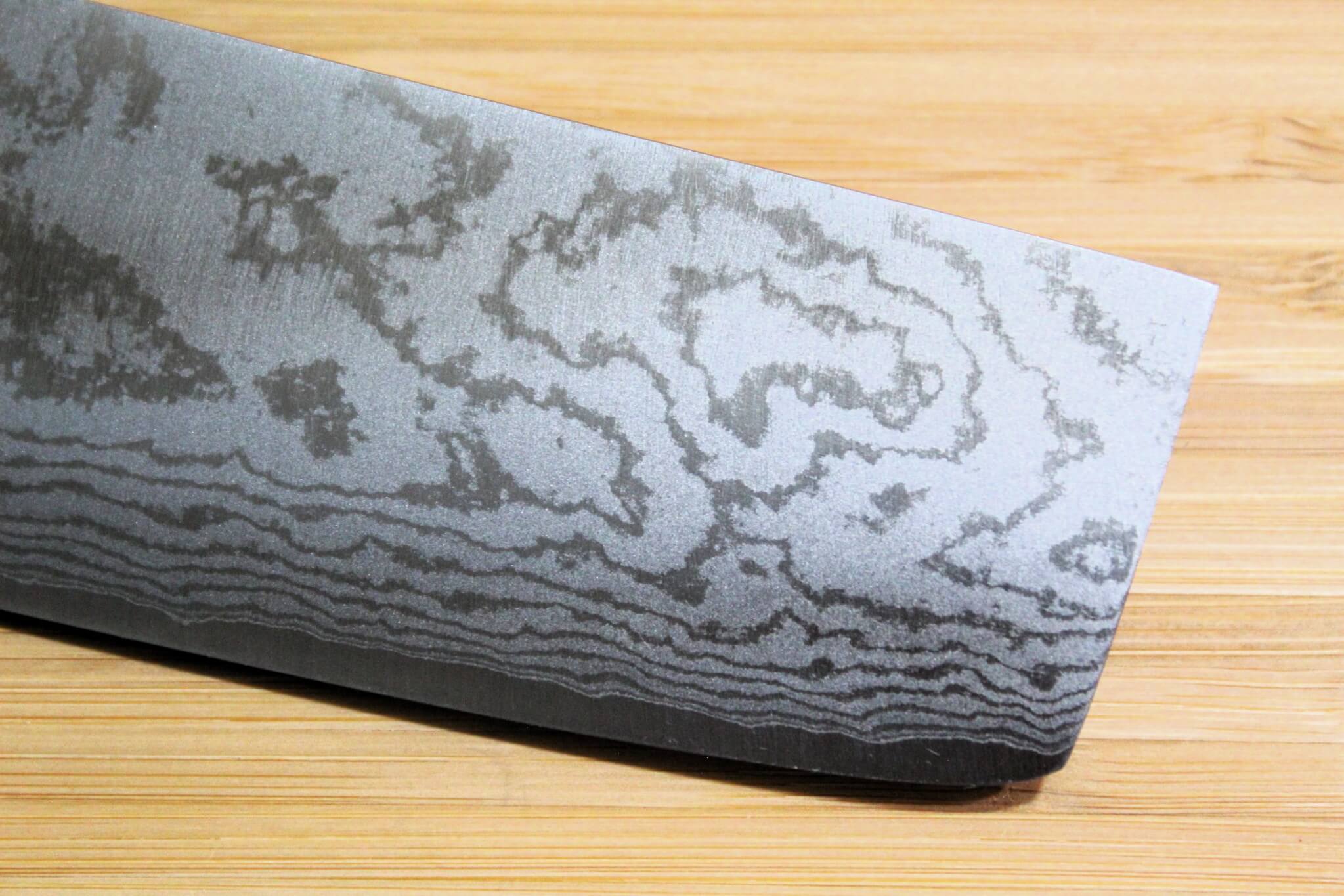 Shigeki Tanaka Damascus VG-10 Nakiri with Magnolia Handle Buffalo Ferrule 165mm / 6.5"
