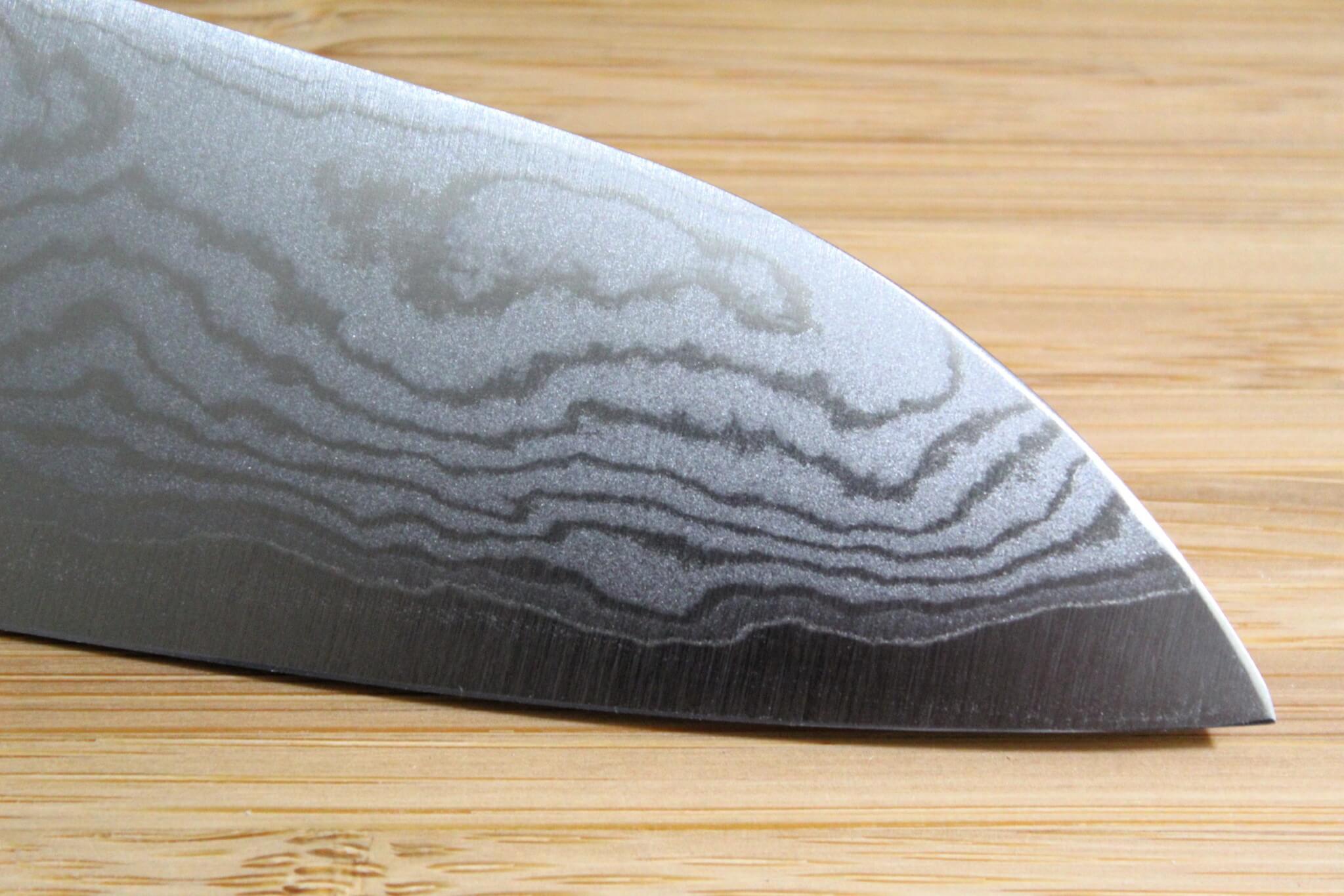 Shigeki Tanaka Damascus VG-10 Santoku with Magnolia Handle Buffalo Ferrule 165mm / 6.5"