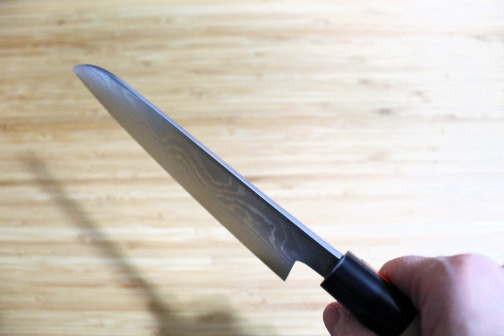 Shigeki Tanaka Damascus VG-10 Santoku with Magnolia Handle Buffalo Ferrule 165mm / 6.5"