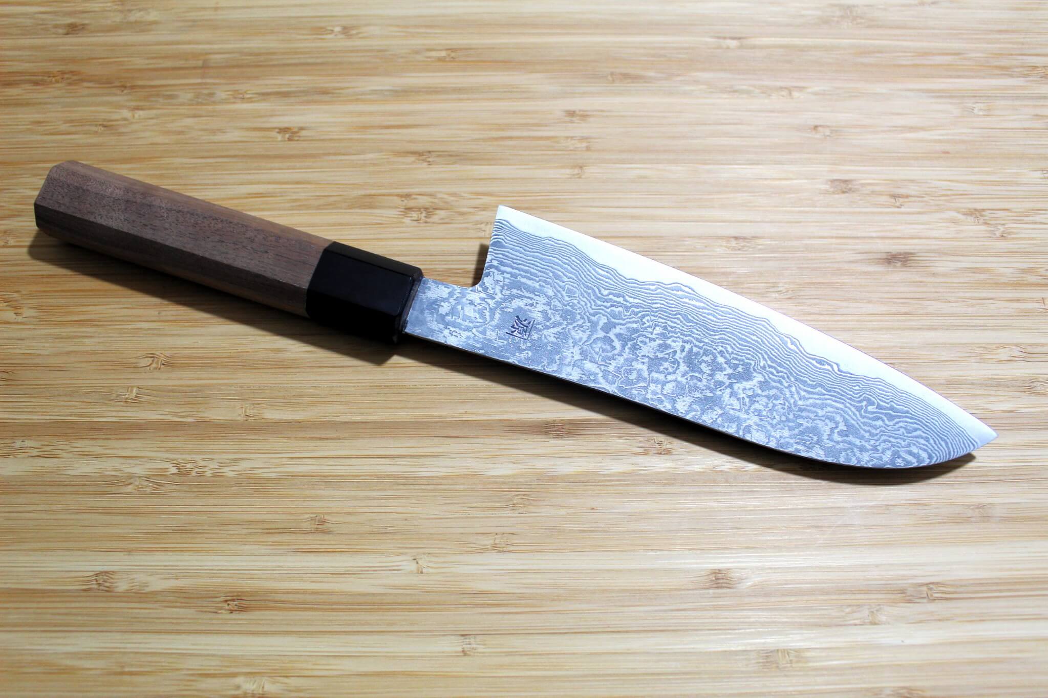 Shigeki Tanaka Damascus SG2 Steel Santoku with Walnut Handle 165 mm / 6.5"