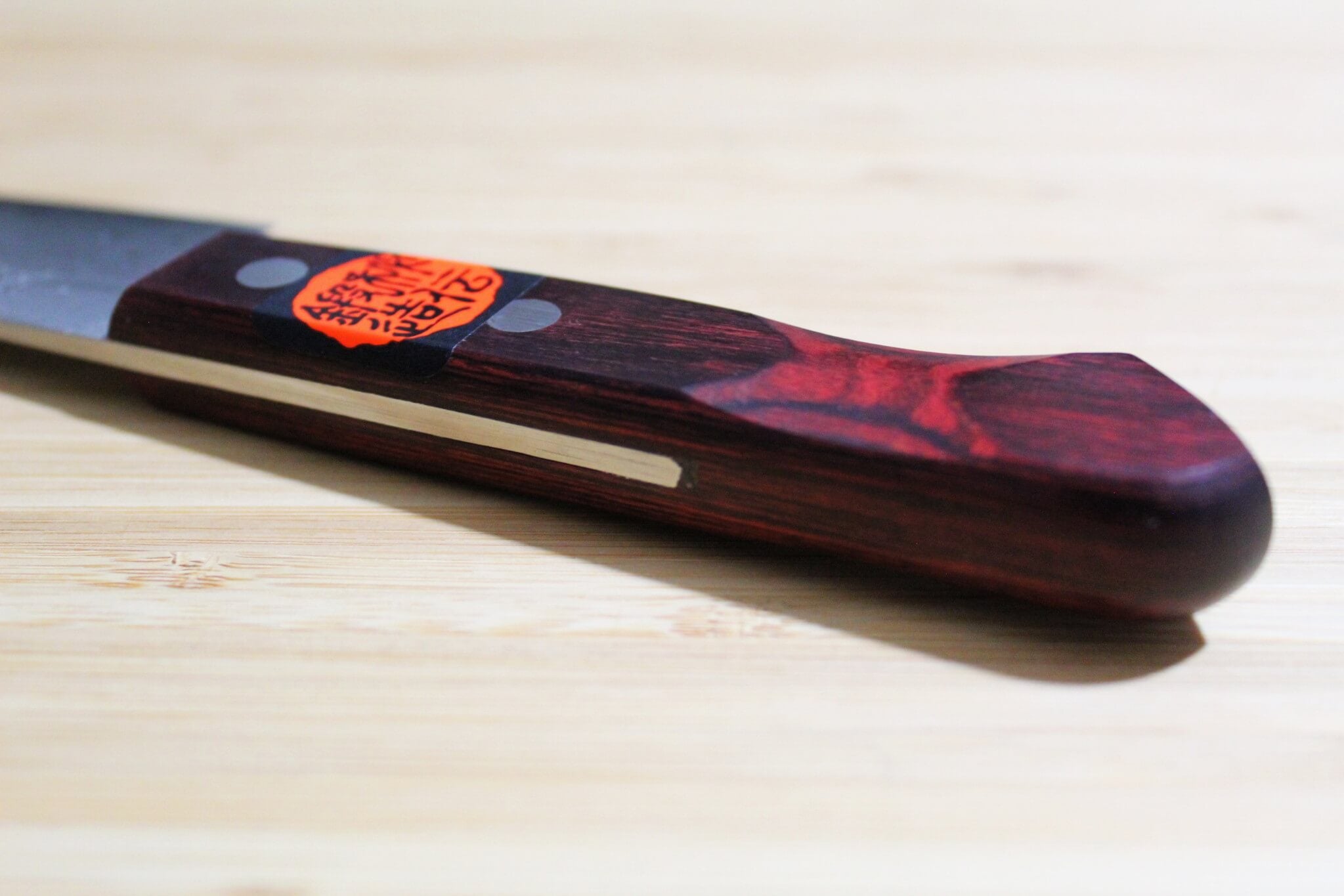 Shigeki Tanaka Damascus VG10 Petty with Red Handle 150mm / 5.9"