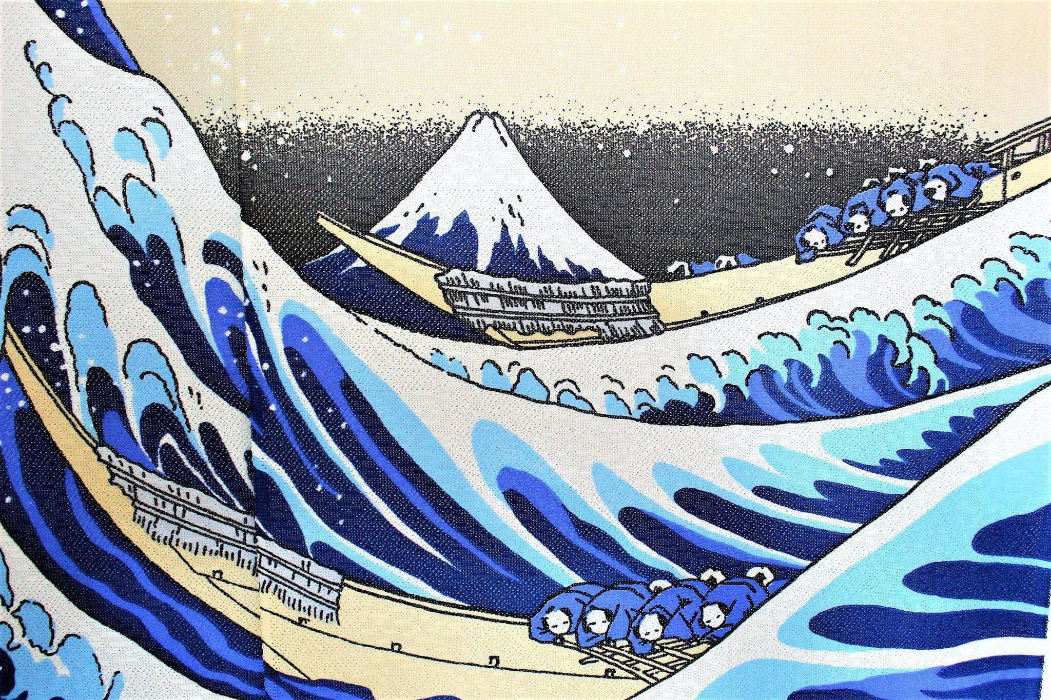 Japanese Decor - Japanese Noren Curtain With Light Fabric - The Great Wave Of Kanagawa