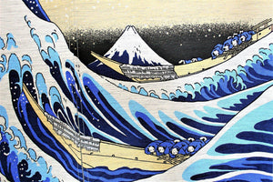 Japanese Decor - Japanese Noren Curtain With Thick Fabric - The Great Wave Off Kanagawa