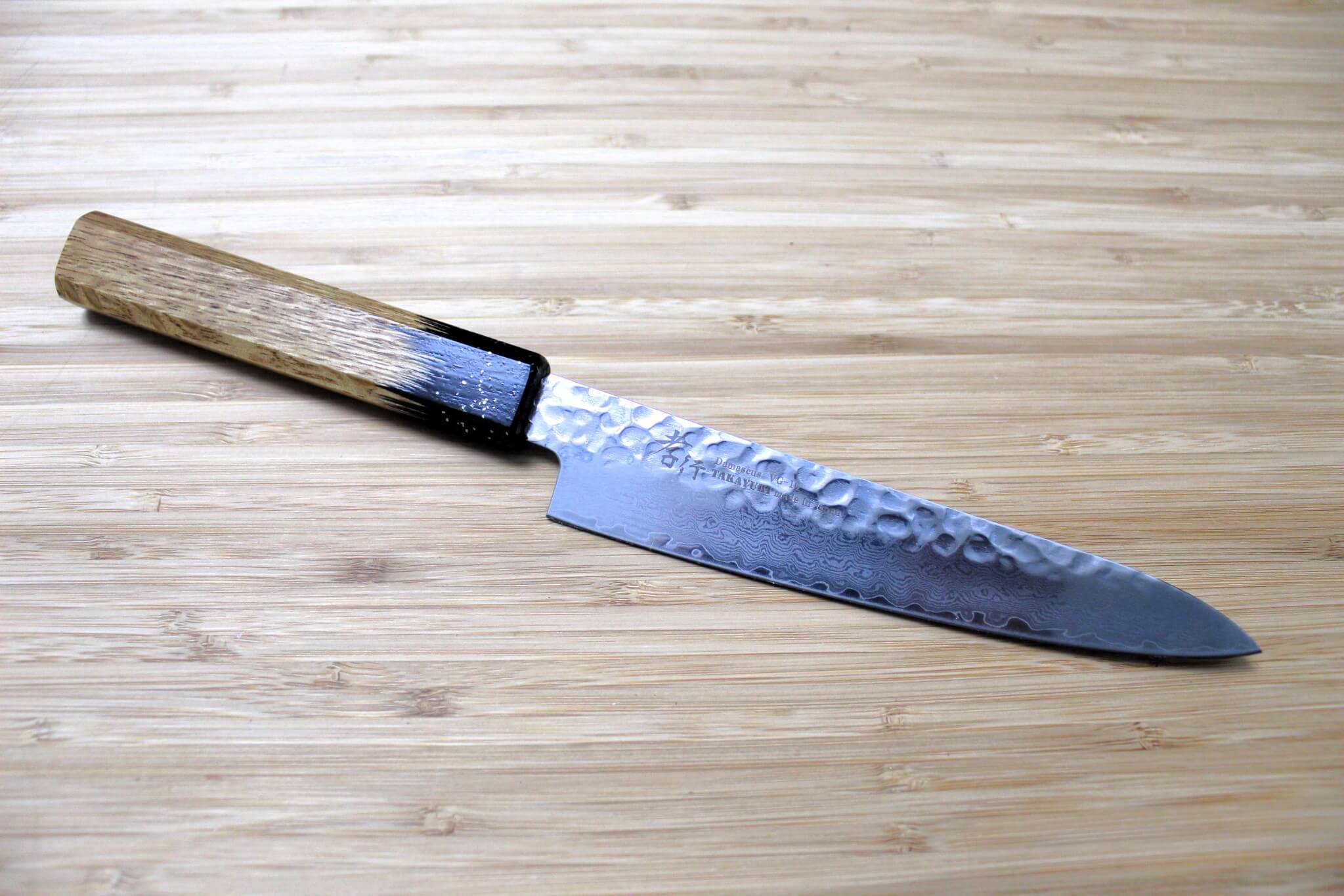 Kitchen Knife - Sakai Takayuki Petty Knife 150mm (5.9") Damascus 33 Layer With Black Lacquered Oak Handle