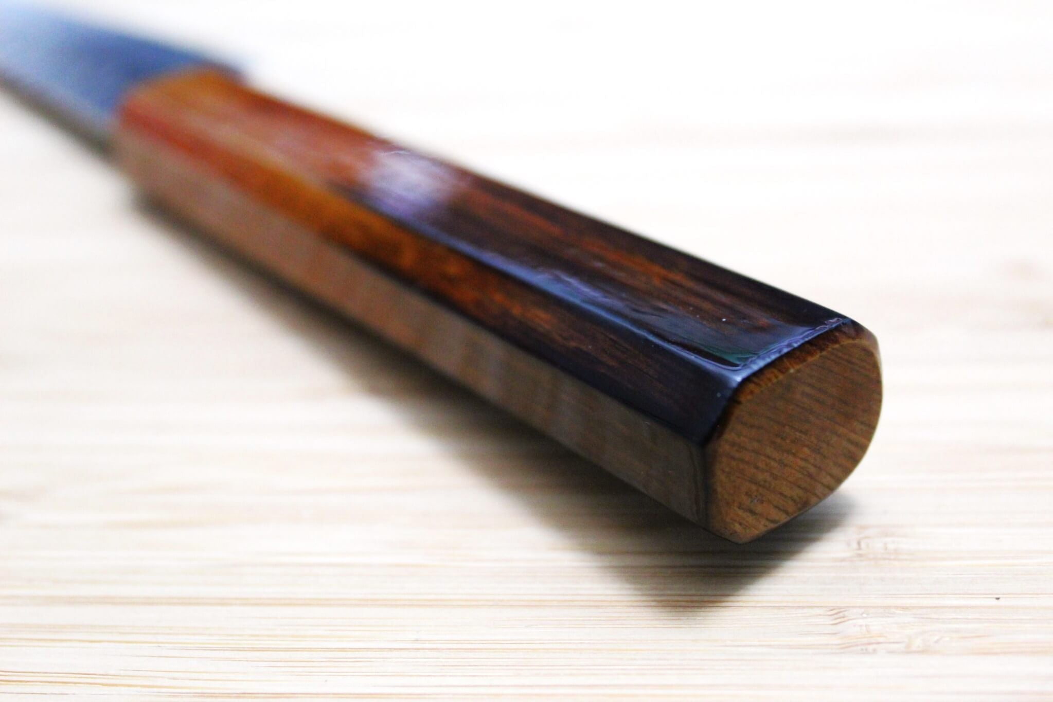 Kitchen Knife - Sakai Takayuki Petty Knife 150mm (5.9") Damascus 33 Layer With Brown Lacquered Oak Handle